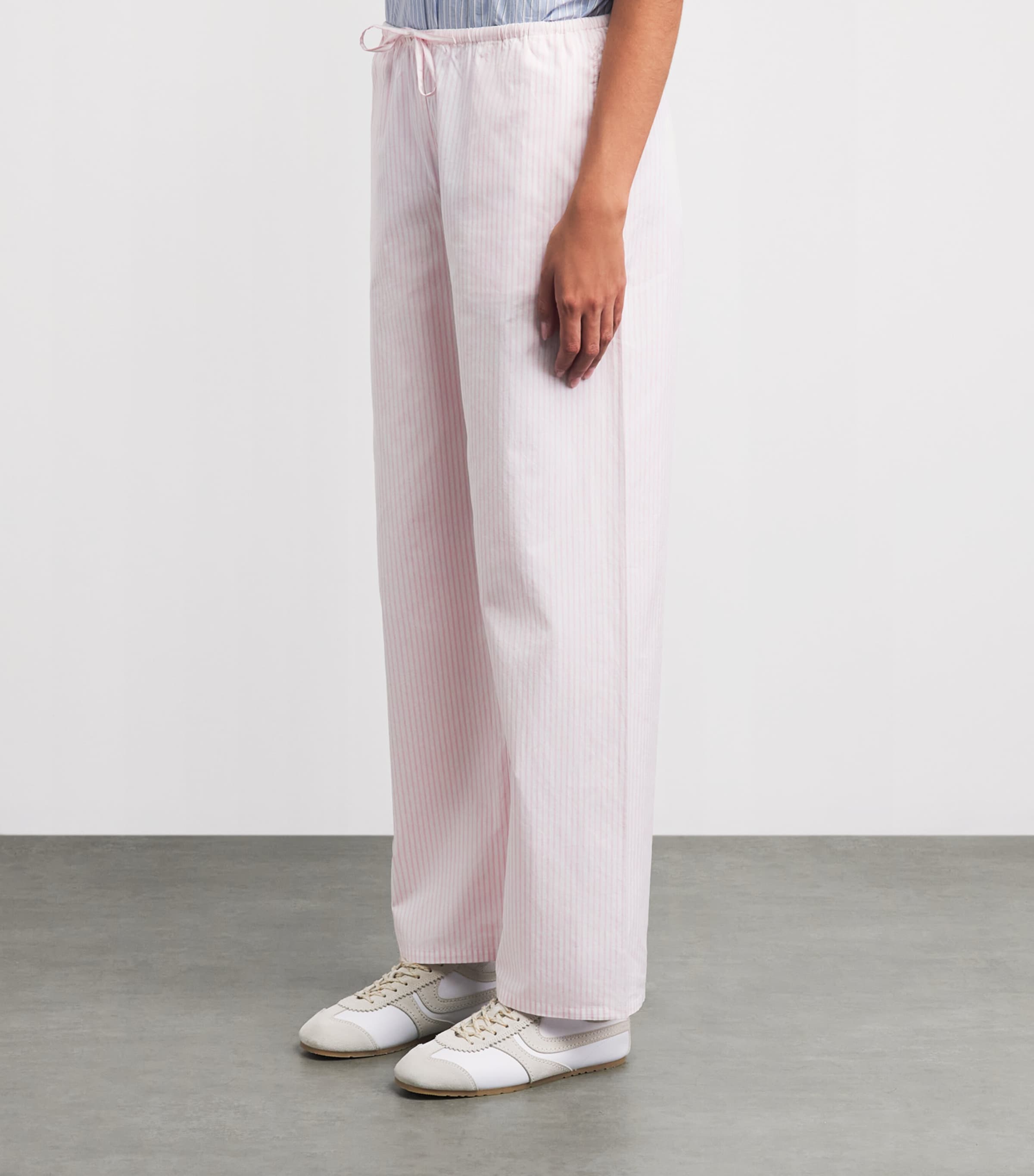 Suzie Kondi Womens Cotton Stripe Pan Trousers Blush Stripe Image 4