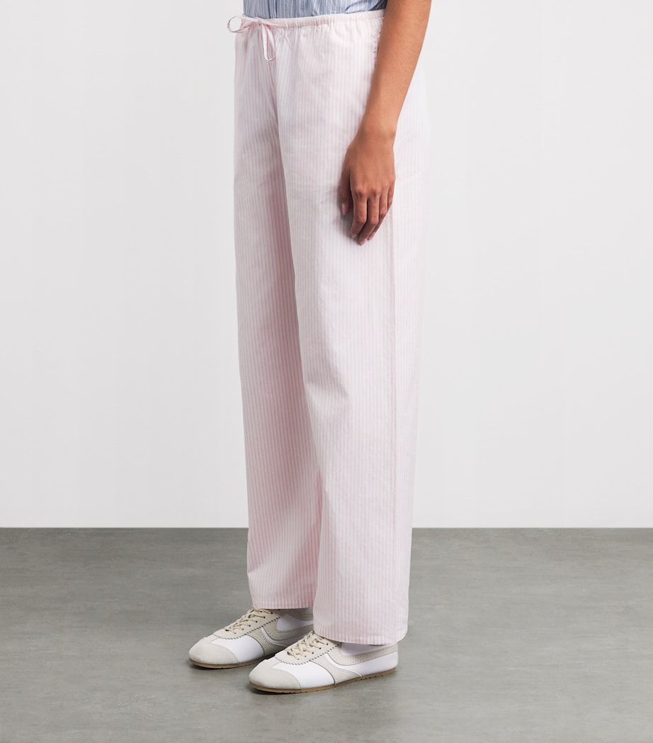 Suzie Kondi Womens Cotton Stripe Pan Trousers Blush Stripe Image 4