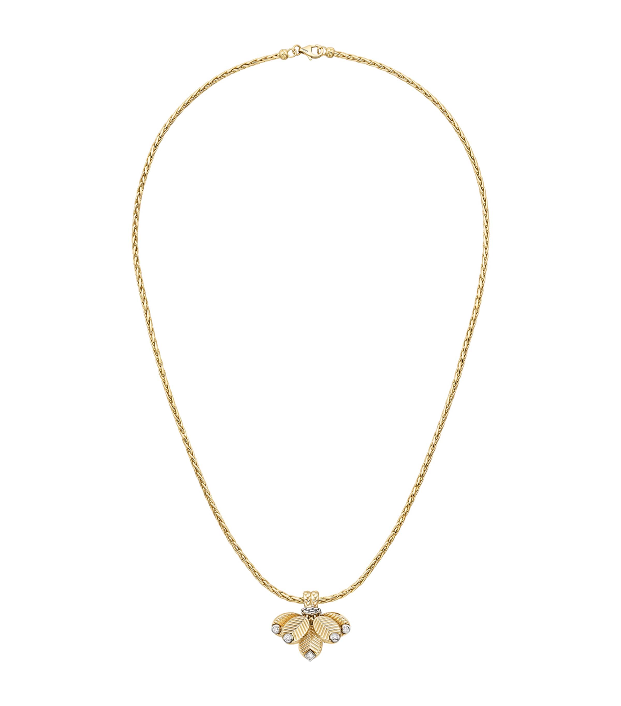 Yellow Gold, White Gold and Diamond Grain de Café Necklace YELLOW GOLD Image 1
