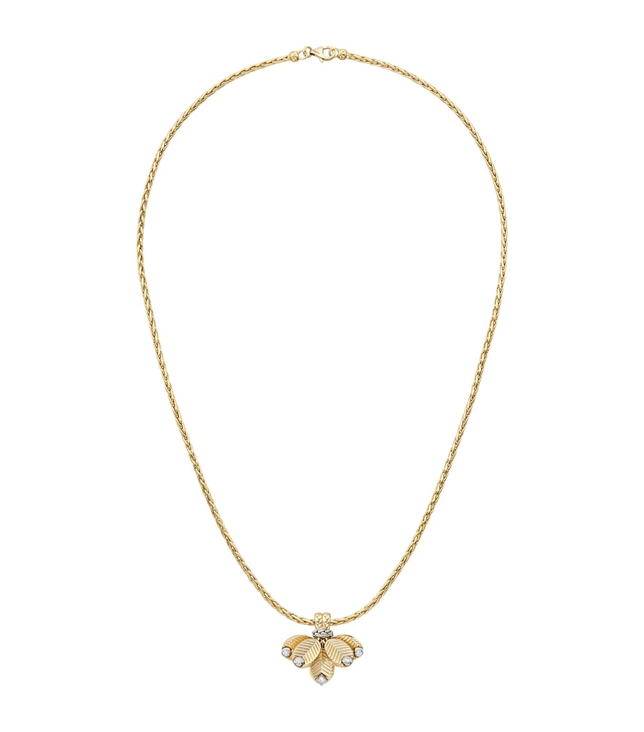 Yellow Gold, White Gold and Diamond Grain de Café Necklace YELLOW GOLD Image 1