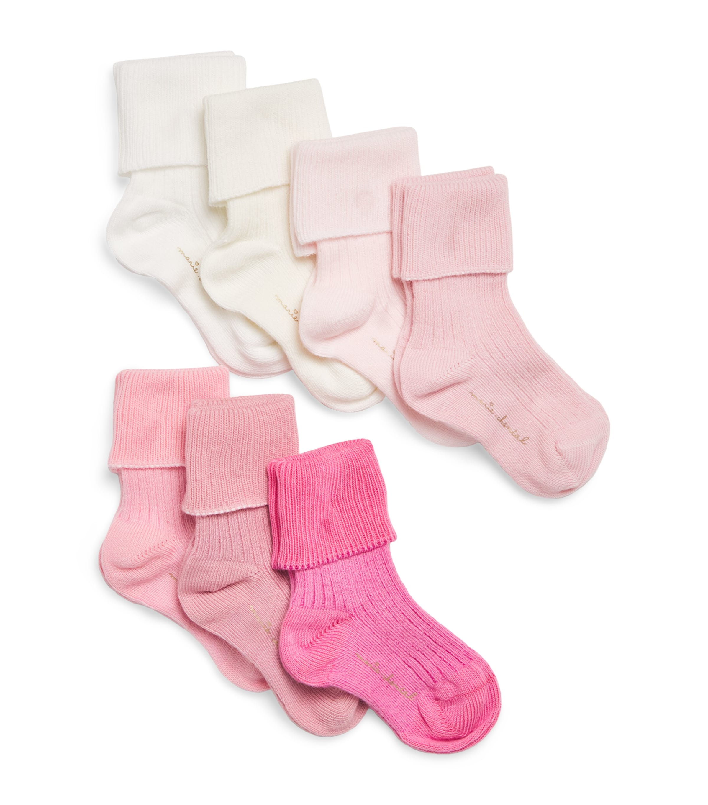 Marie-chantal Kids' Organic Cotton Ankle Socks In Pink