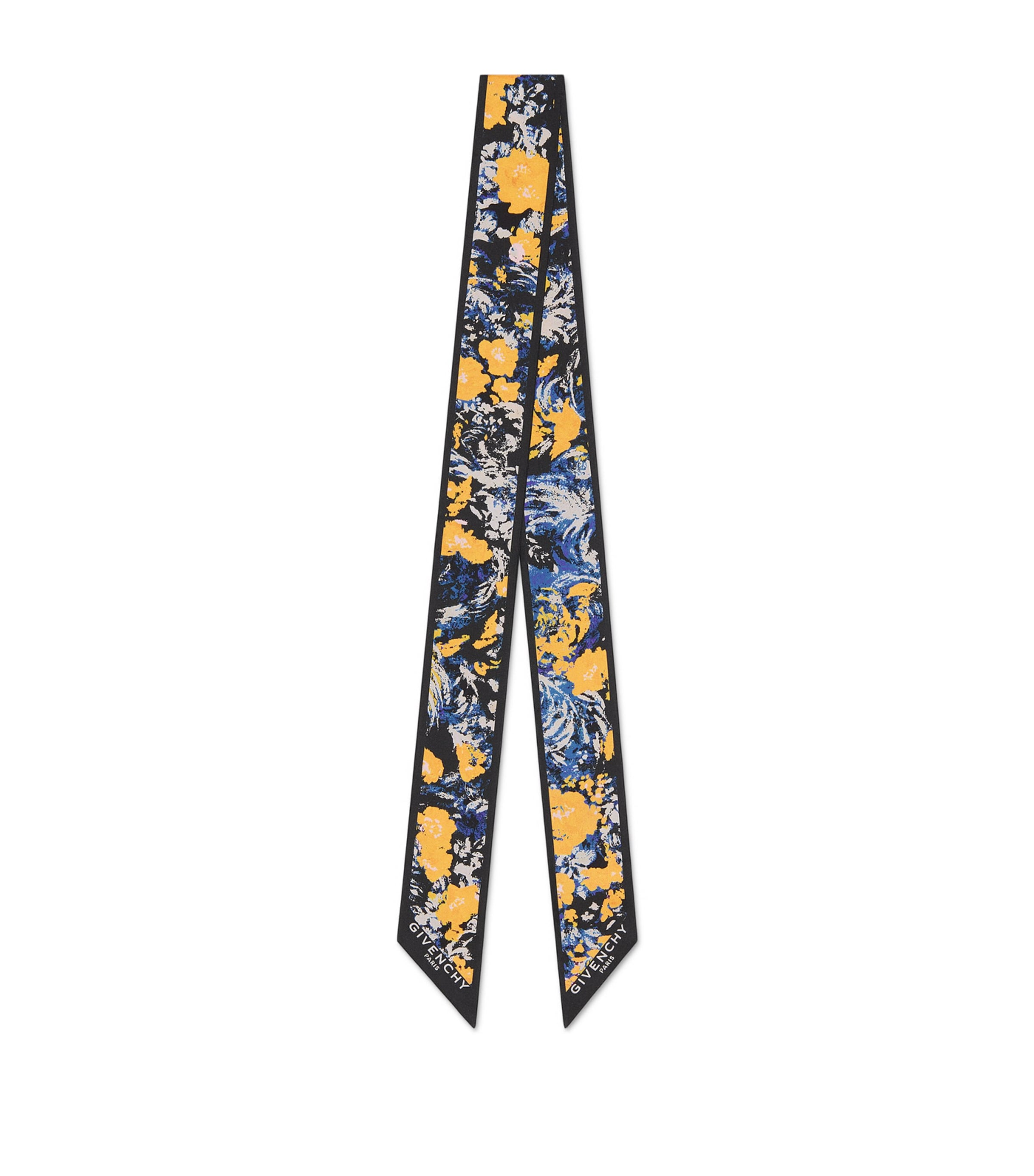Silk Floral Print Bandeau NAVY/YELLOW Image 1