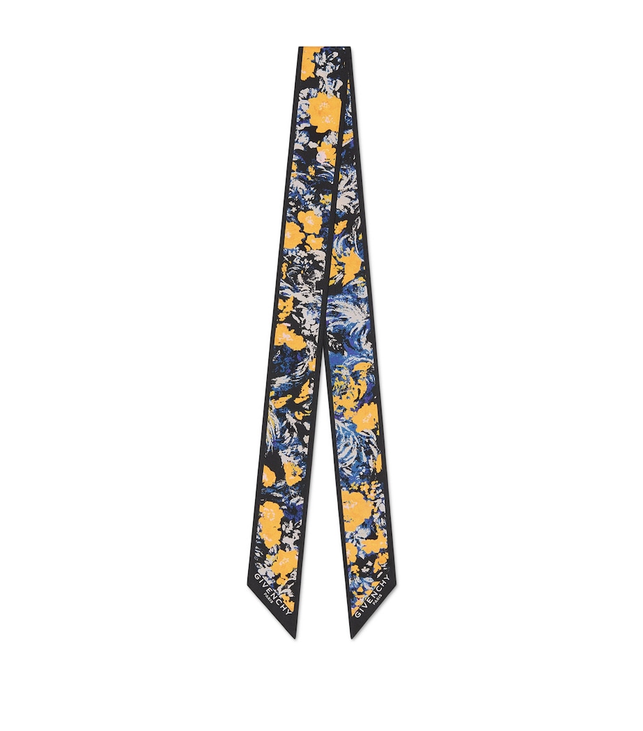 Silk Floral Print Bandeau NAVY/YELLOW Image 1