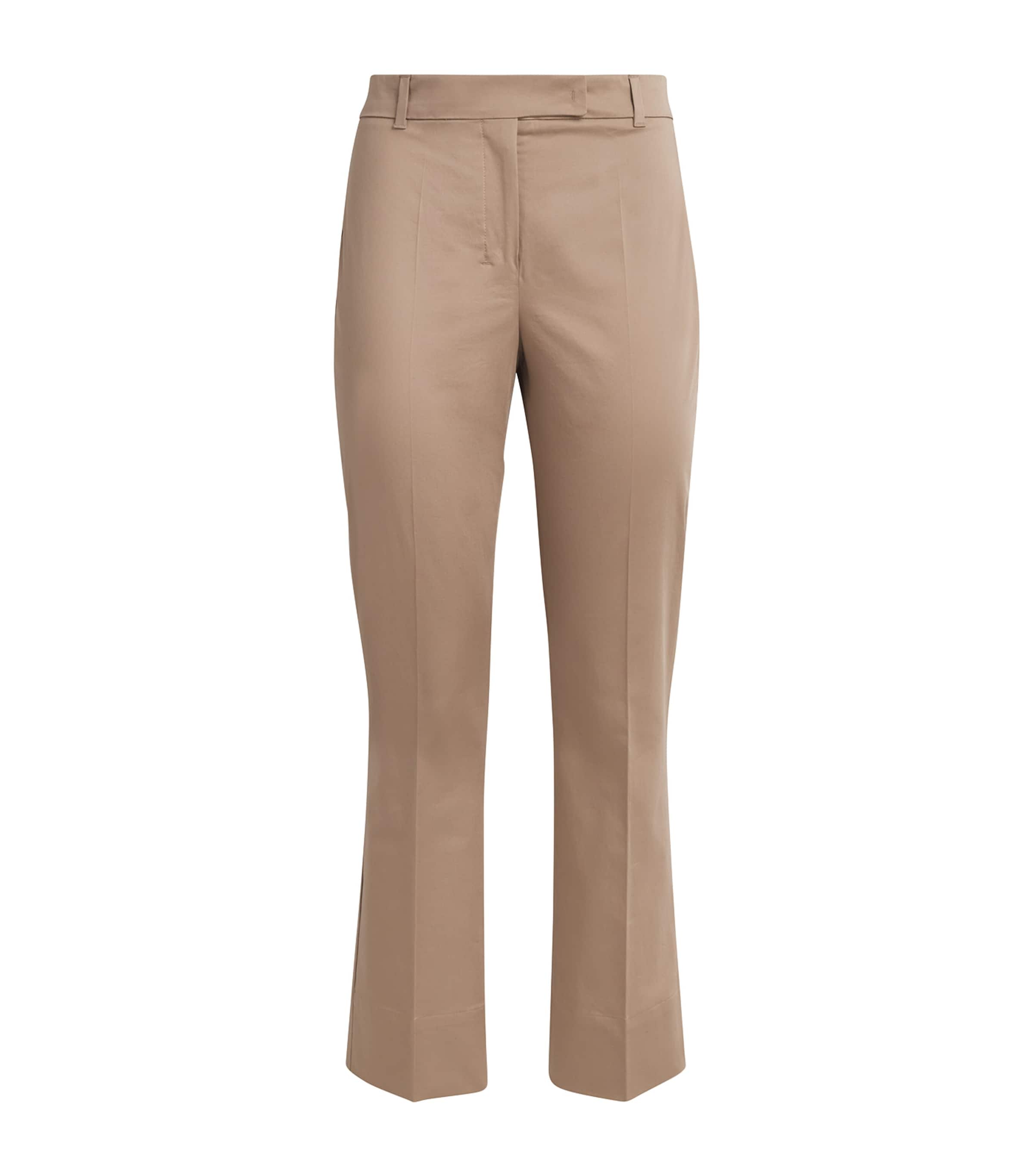 Max Mara Stretch-cotton Slim Trousers In Green
