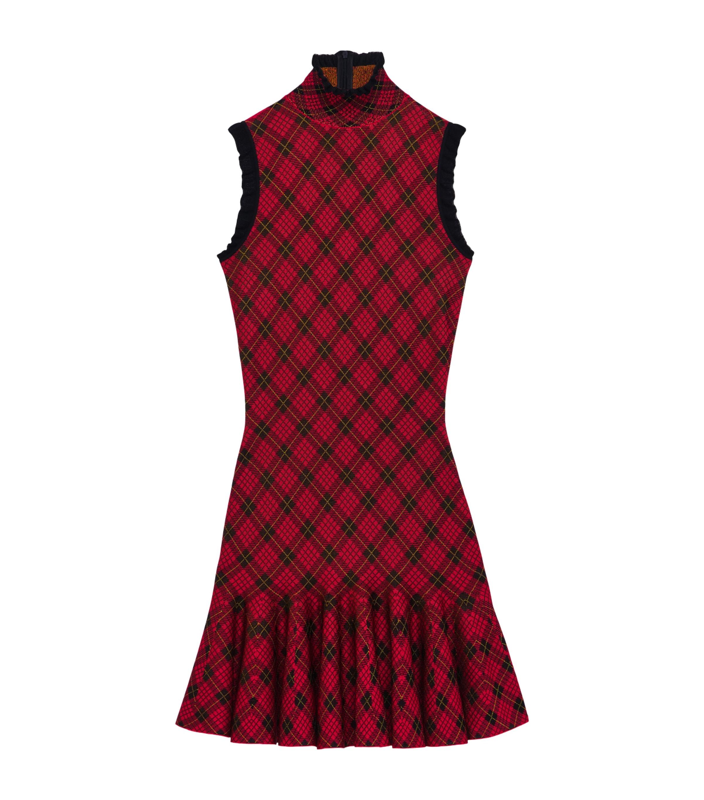 High-Neck Check Mini Dress 6130 Image 1