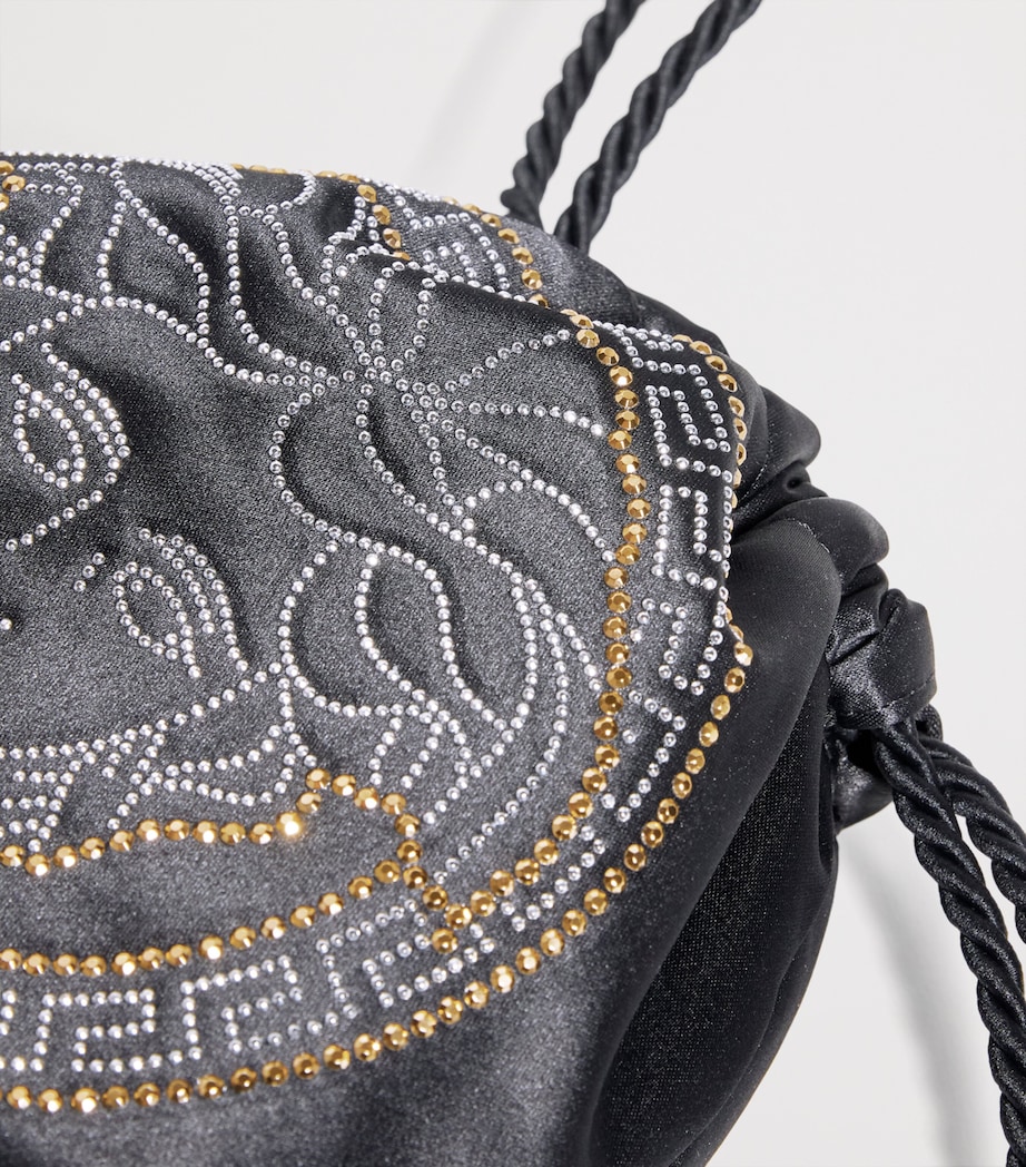 Embellished Medusa Drawstring Backpack 1B00L-BLCKPLLDM+GOLD Image 4