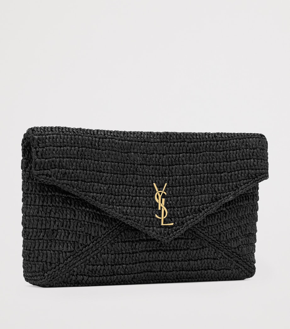 Saint Laurent Raffia Cassandre Envelope Pouch Image 5