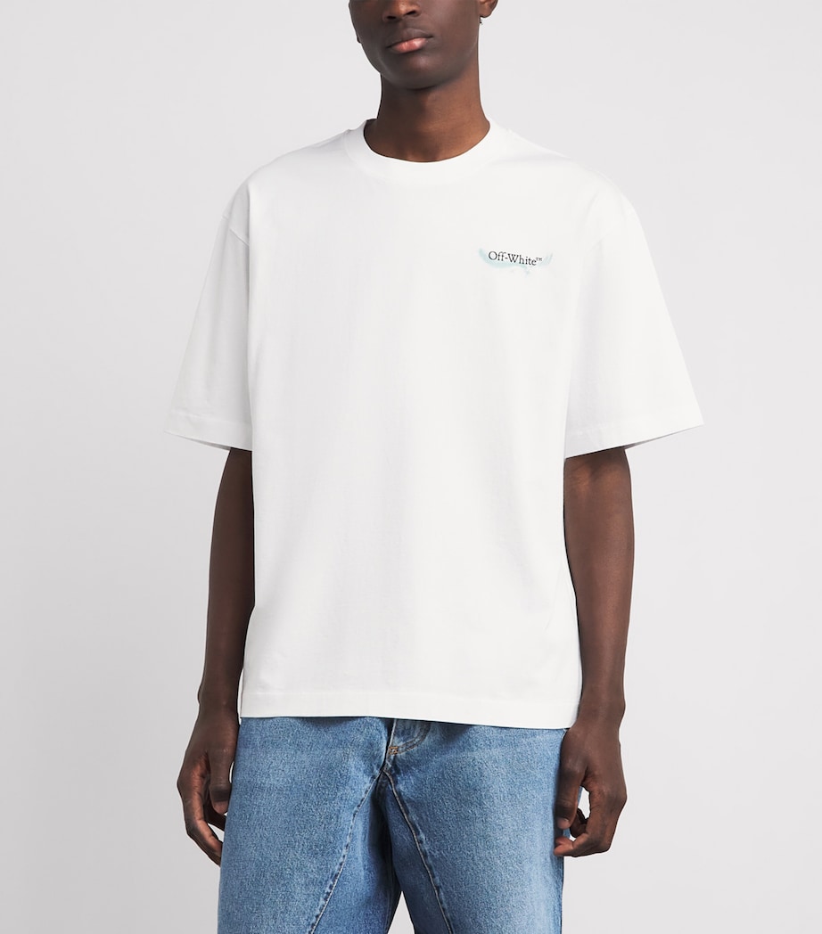 Off-White Mens Cotton Moon Arrows T-Shirt White Image 4