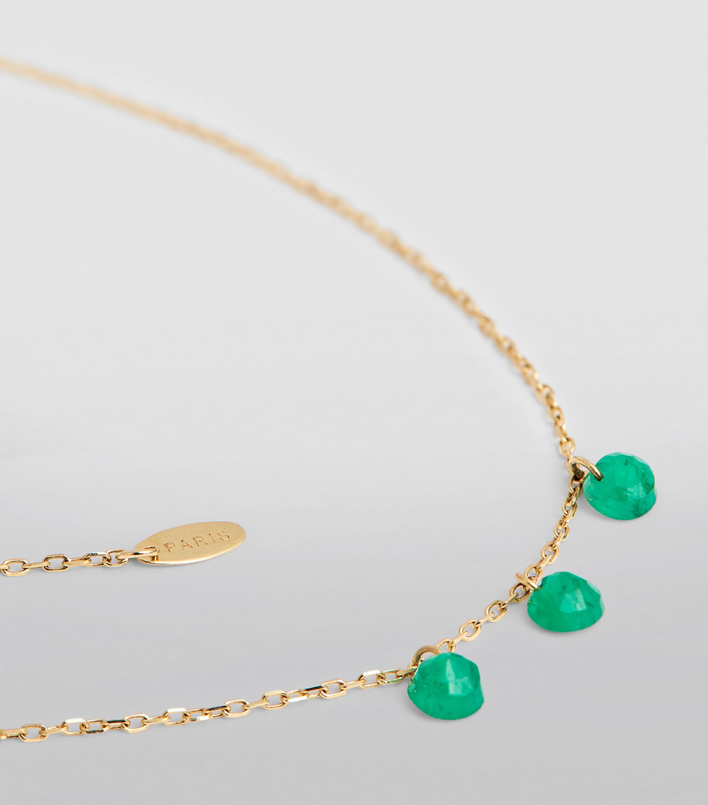 Yellow Gold Dancing Emerald Necklace GOLD Image 5