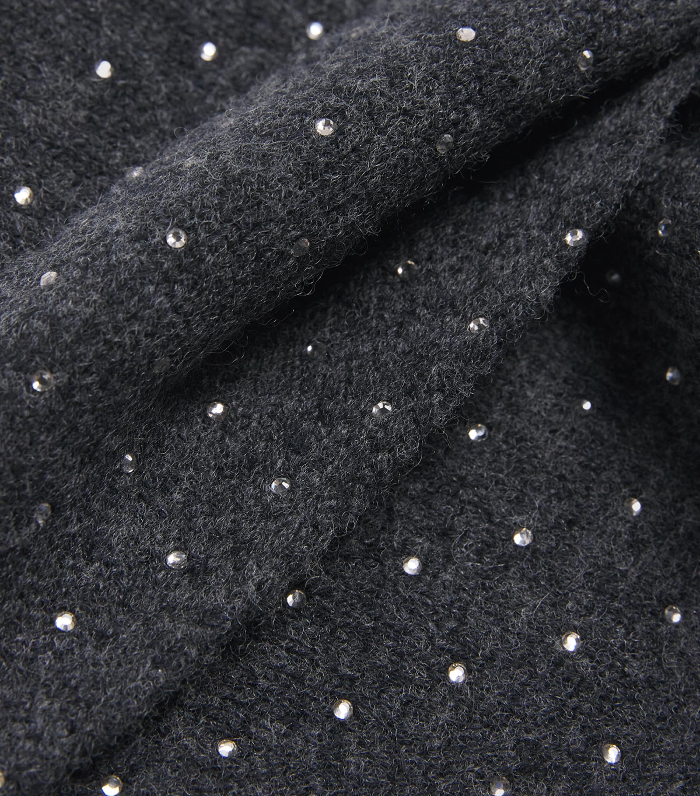 Wool-Blend Embellished Neckerchief CHARCOAL GREY Image 4