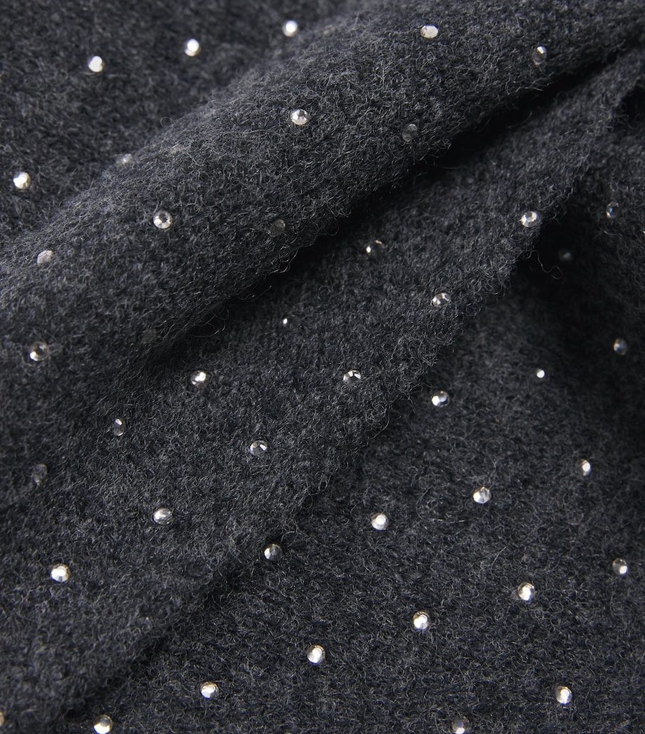 Wool-Blend Embellished Neckerchief CHARCOAL GREY Image 4