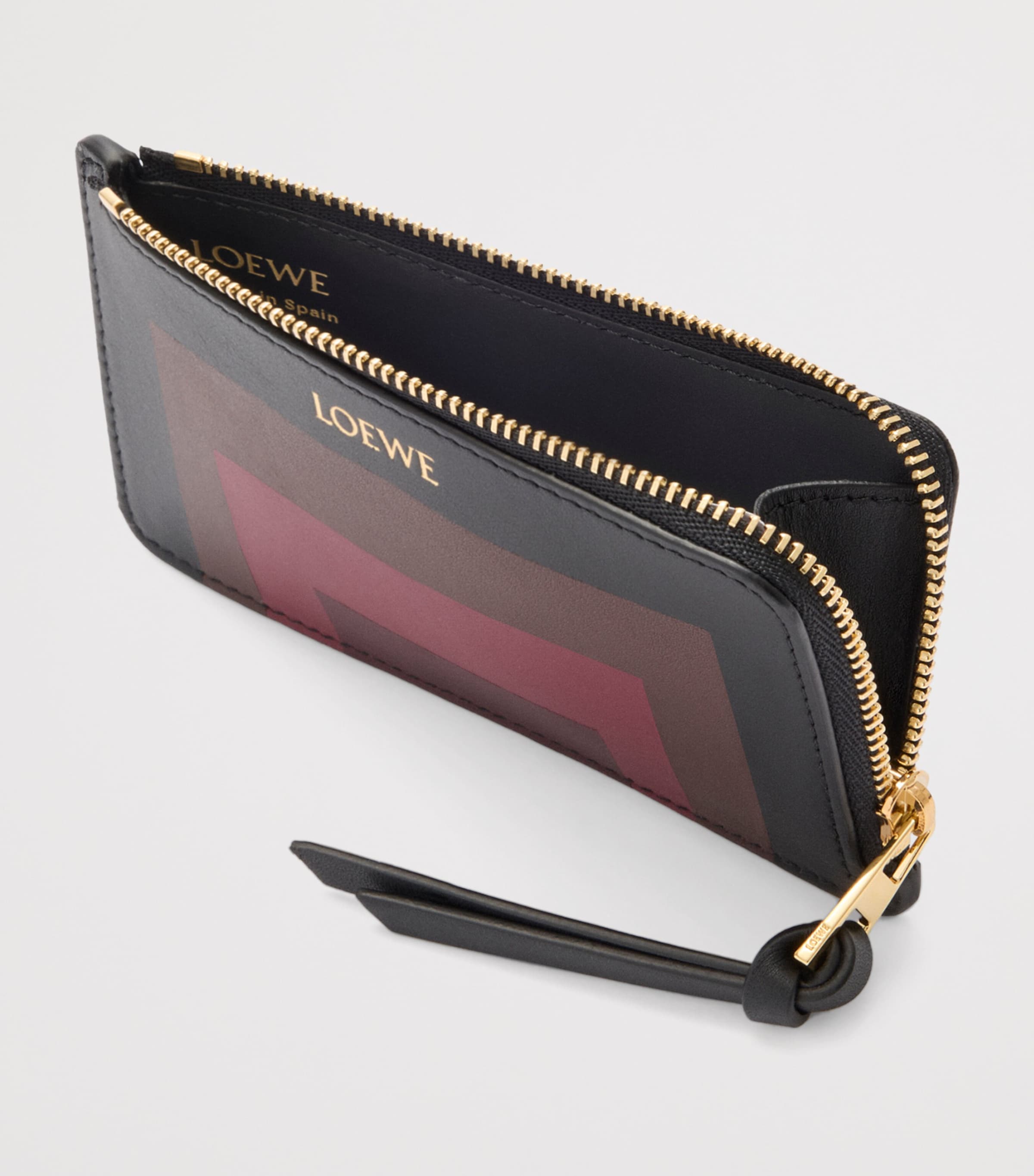 x Albers Leather Zipped Card Holder BLACK/BURGUNDY Image 3