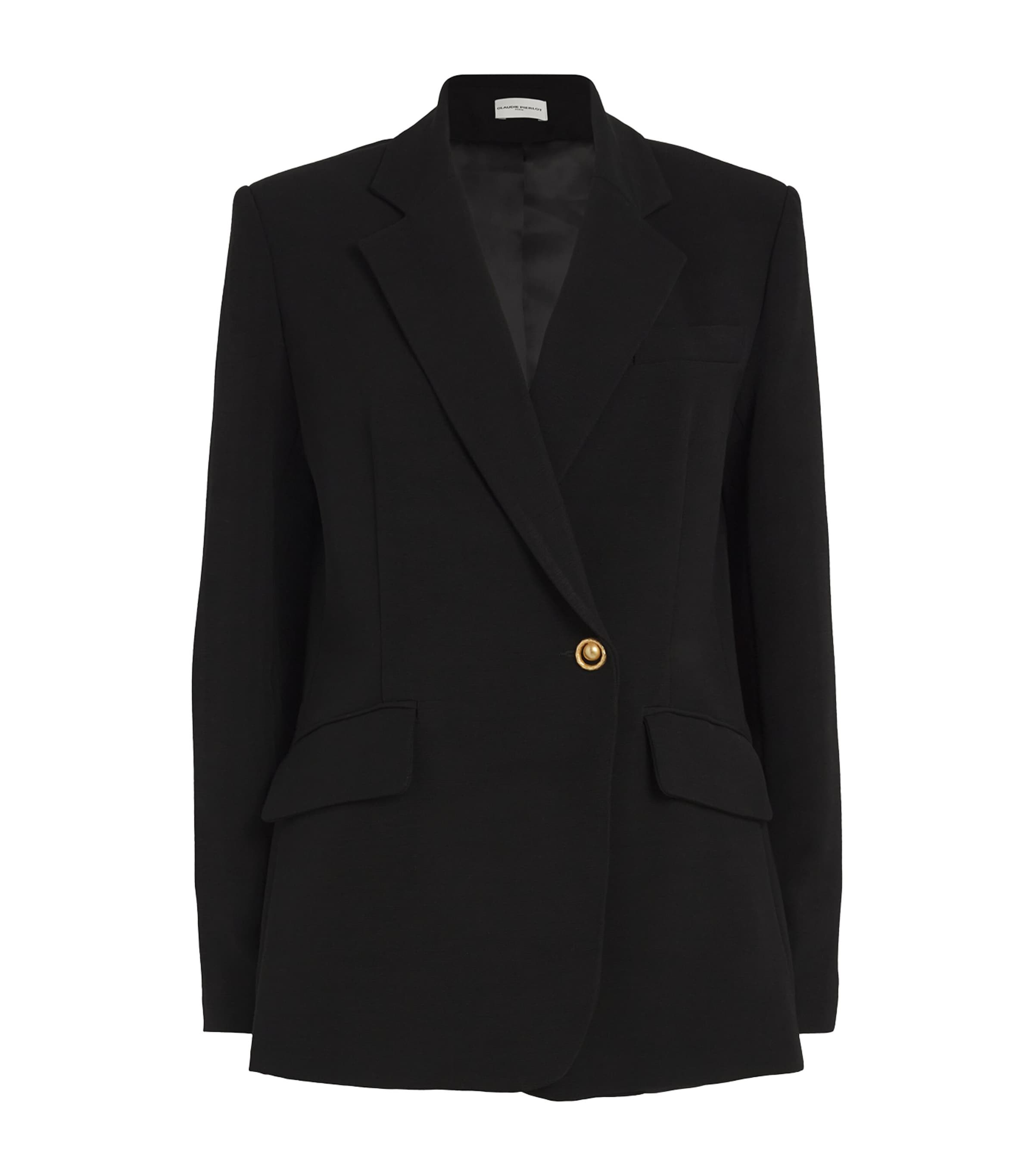 Veste Blazer Claudie Pierlot Taille 36 En Laine - Occasion En Très Bon état, Style Classique Noir Et Blanc