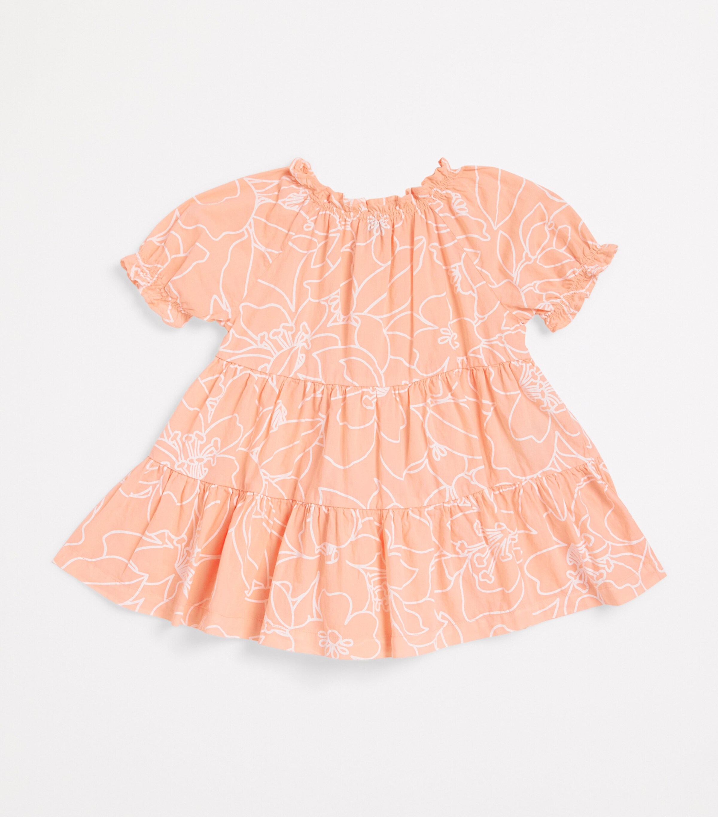 Il Gufo Cotton Floral Dress (6-18 Months) Apricot Image 2