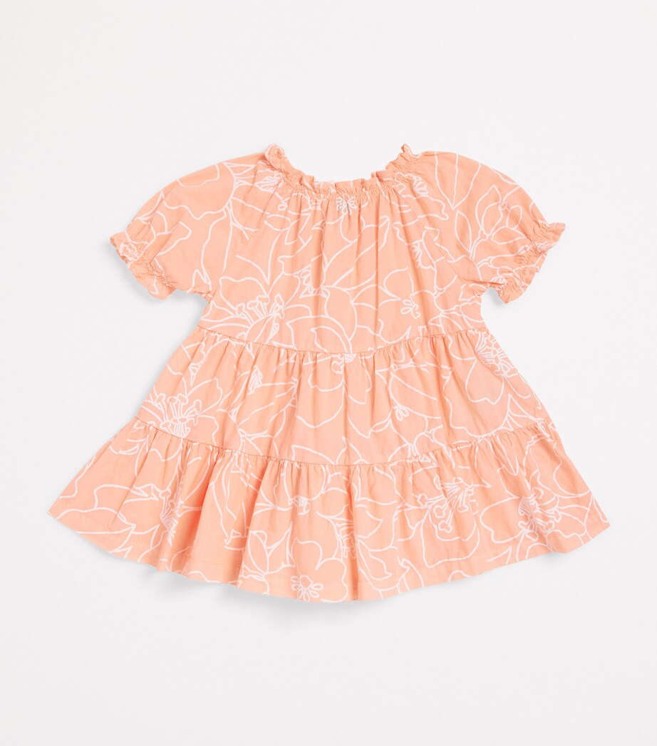 Il Gufo Cotton Floral Dress (6-18 Months) Apricot Image 2