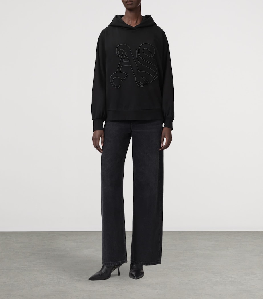 AllSaints Womens Cotton Artia Hoodie Black Image 2