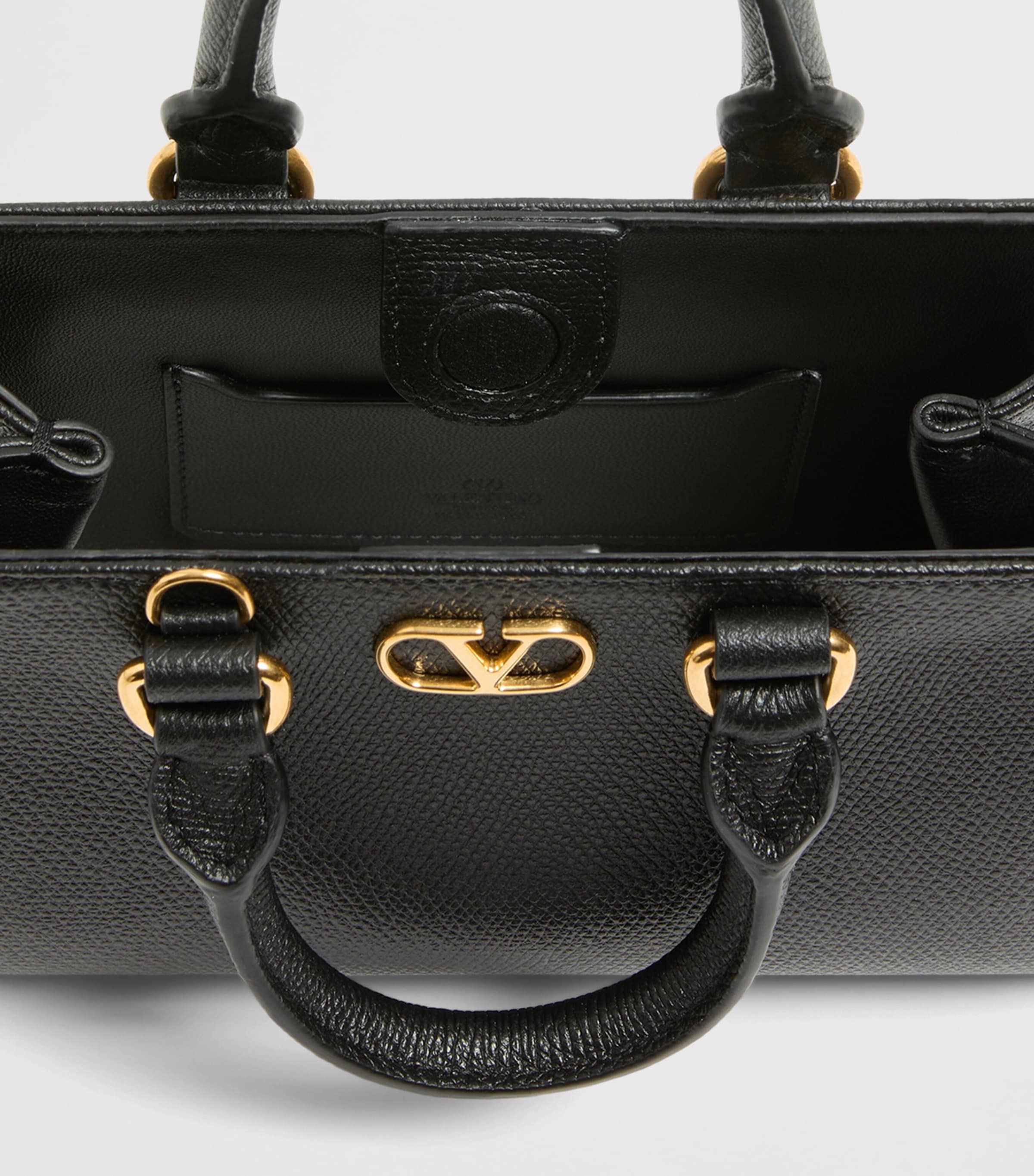 Valentino Garavani Mini Leather VLogo Signature Top-Handle Bag Image 5