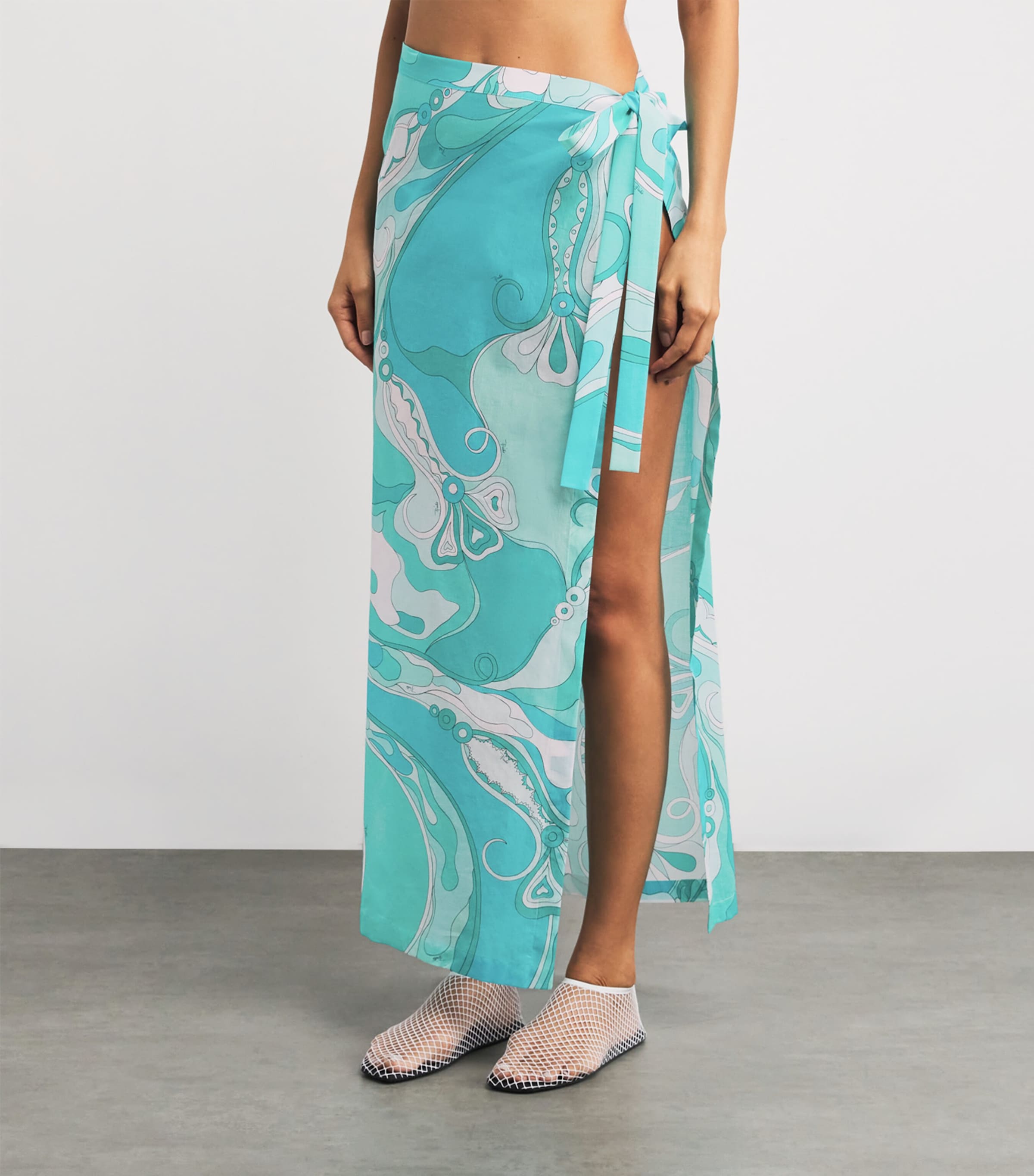 Cotton Orchidee Print Pareo 019/TURQUOISE Image 3