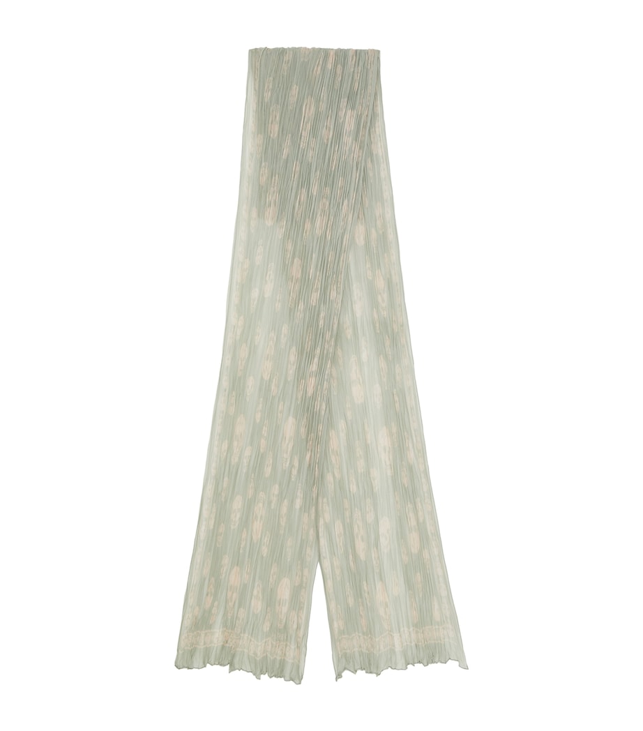 McQueen Silk Pleated Skull Scarf Image 1