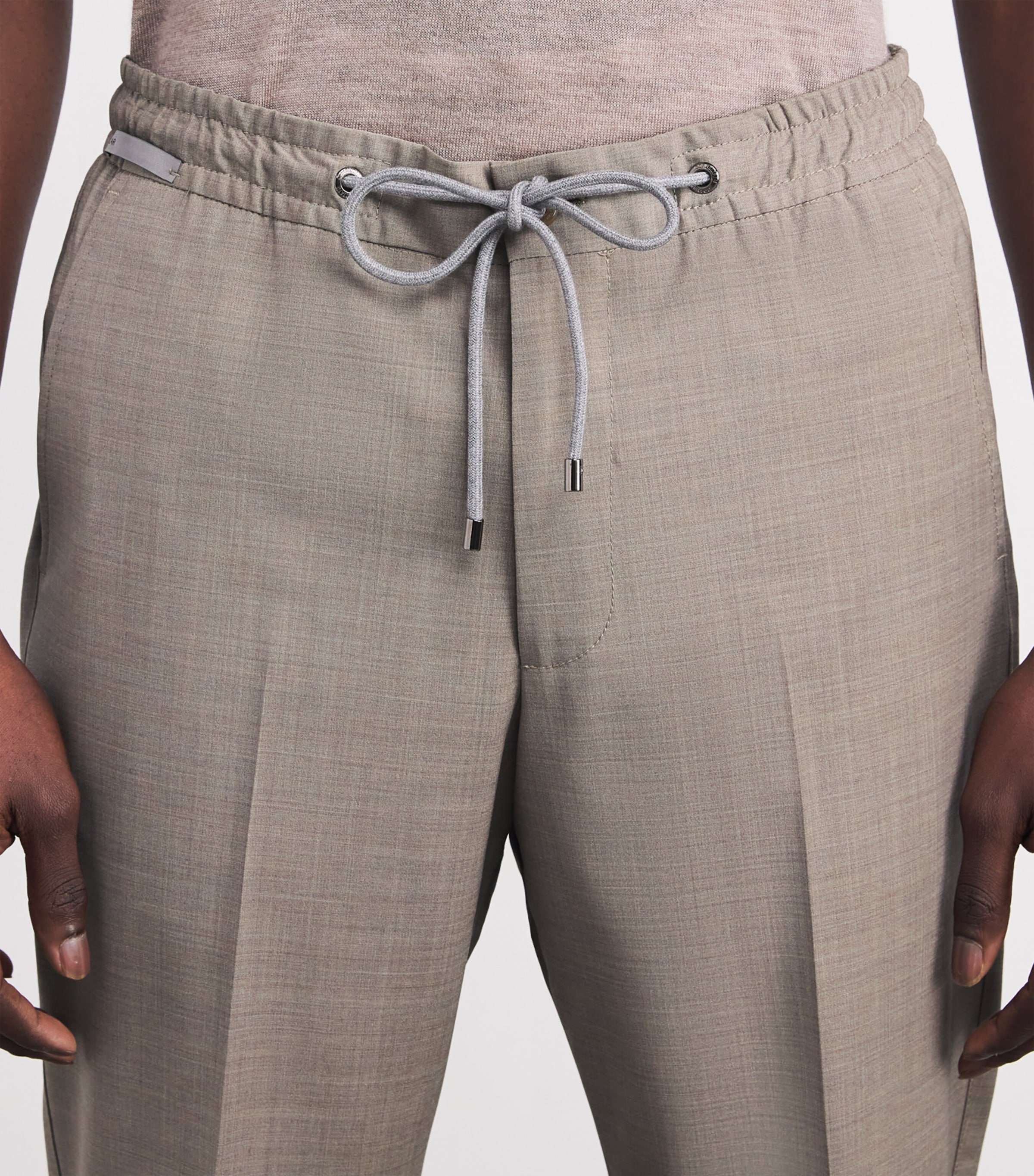 Virgin Wool-Blend Drawstring Trousers 035 NATURAL / BEIGE Image 6