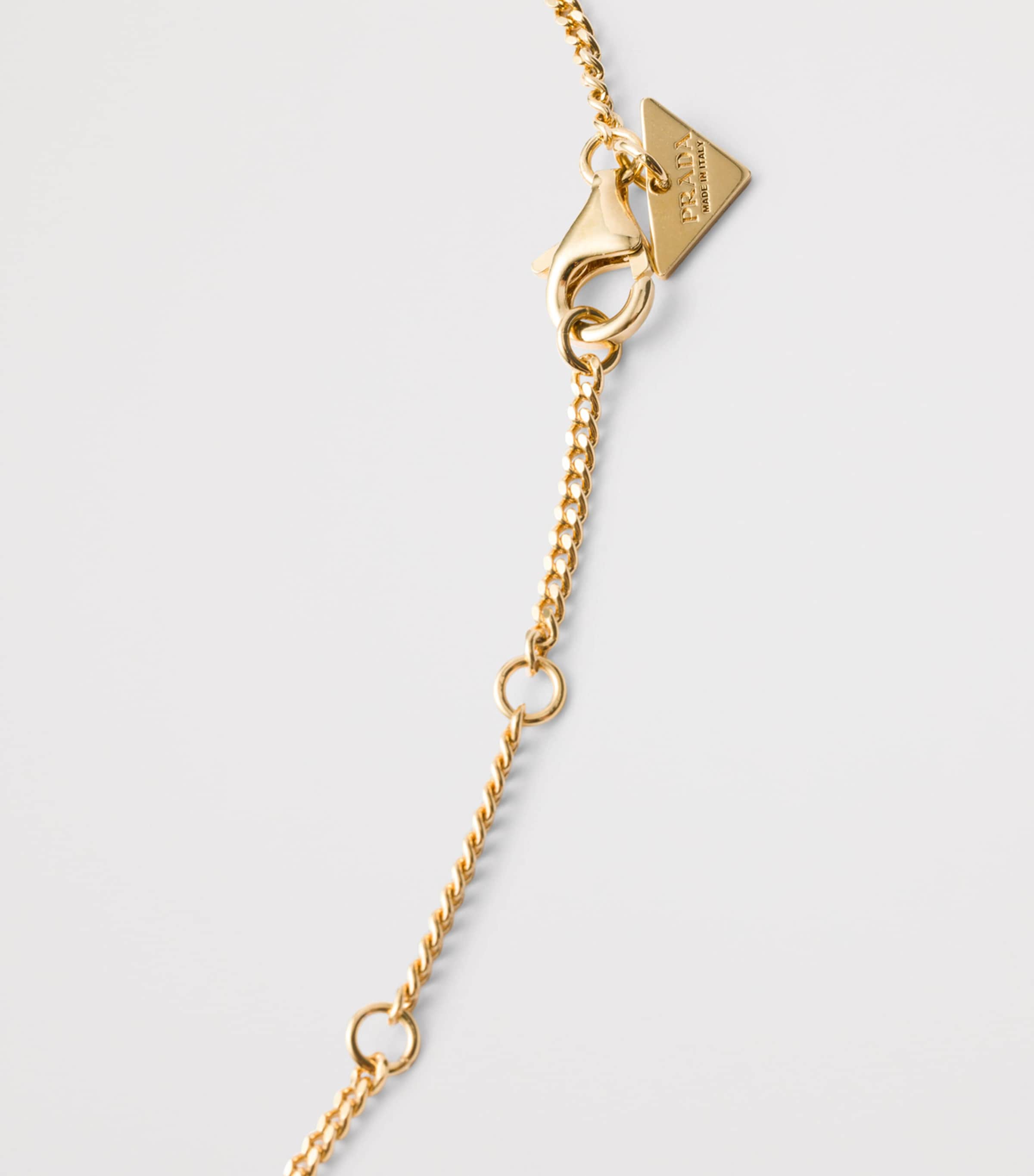 Prada Triangle Logo Pendant Necklace Gold/silver Image 3