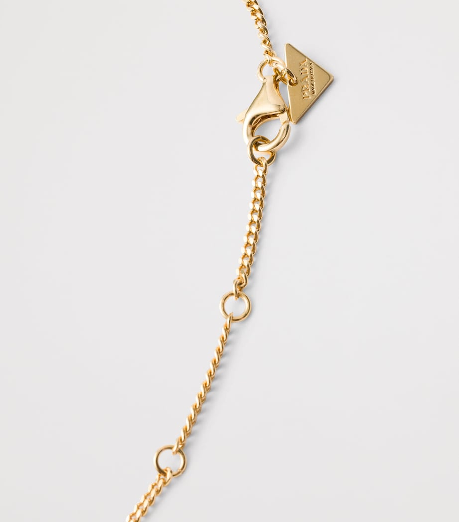 Prada Triangle Logo Pendant Necklace Gold/silver Image 3