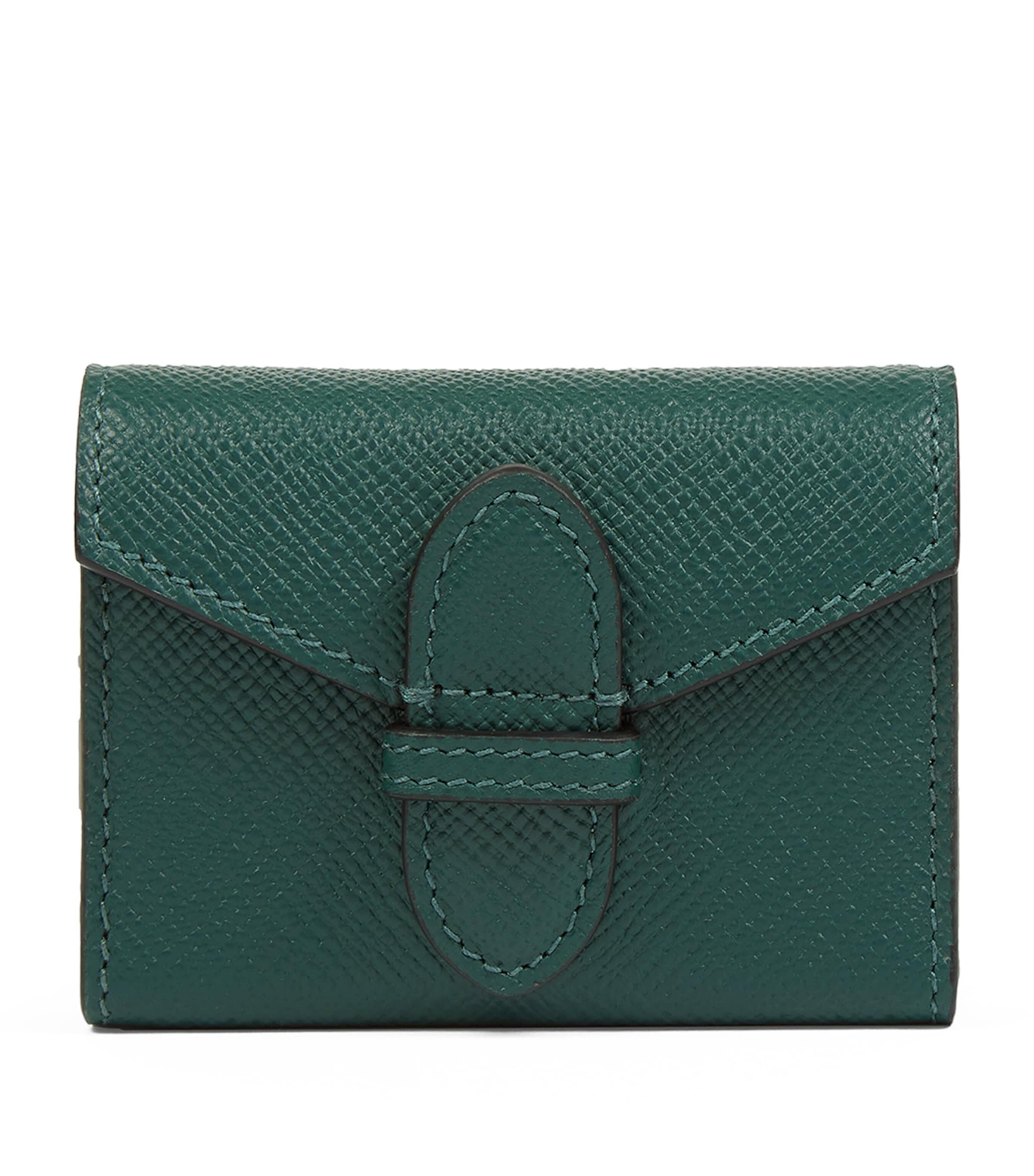 Smythson Leather Playing Card Case In Green