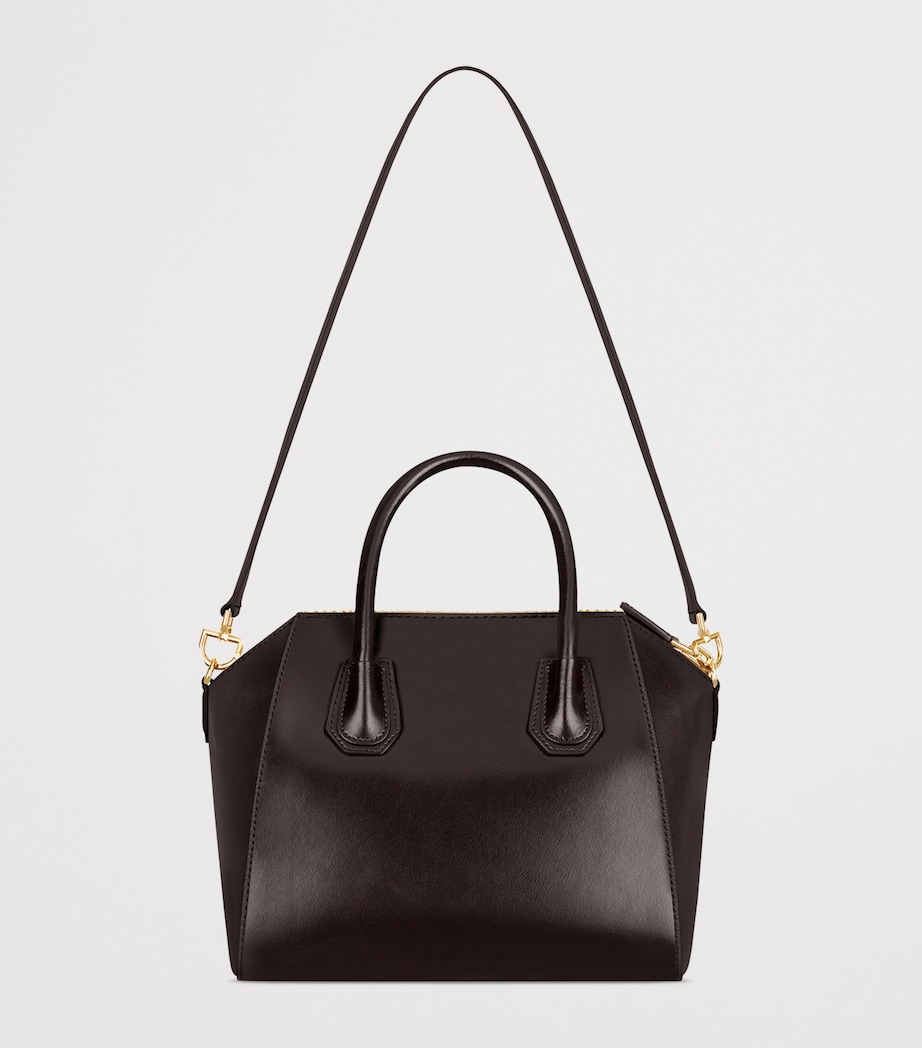 Small Leather Antigona Top-Handle Bag CHOCOLATE Image 3