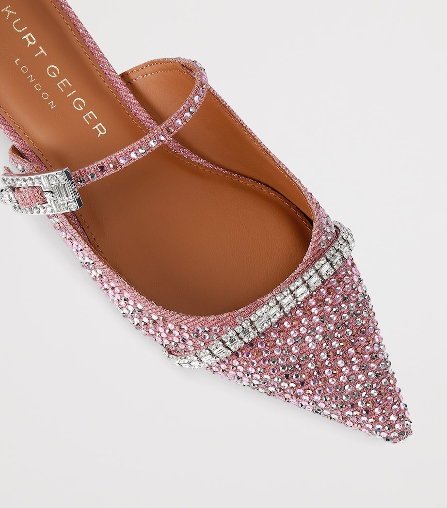 Kurt Geiger London Embellished Strass Flat Mules Pink Image 2