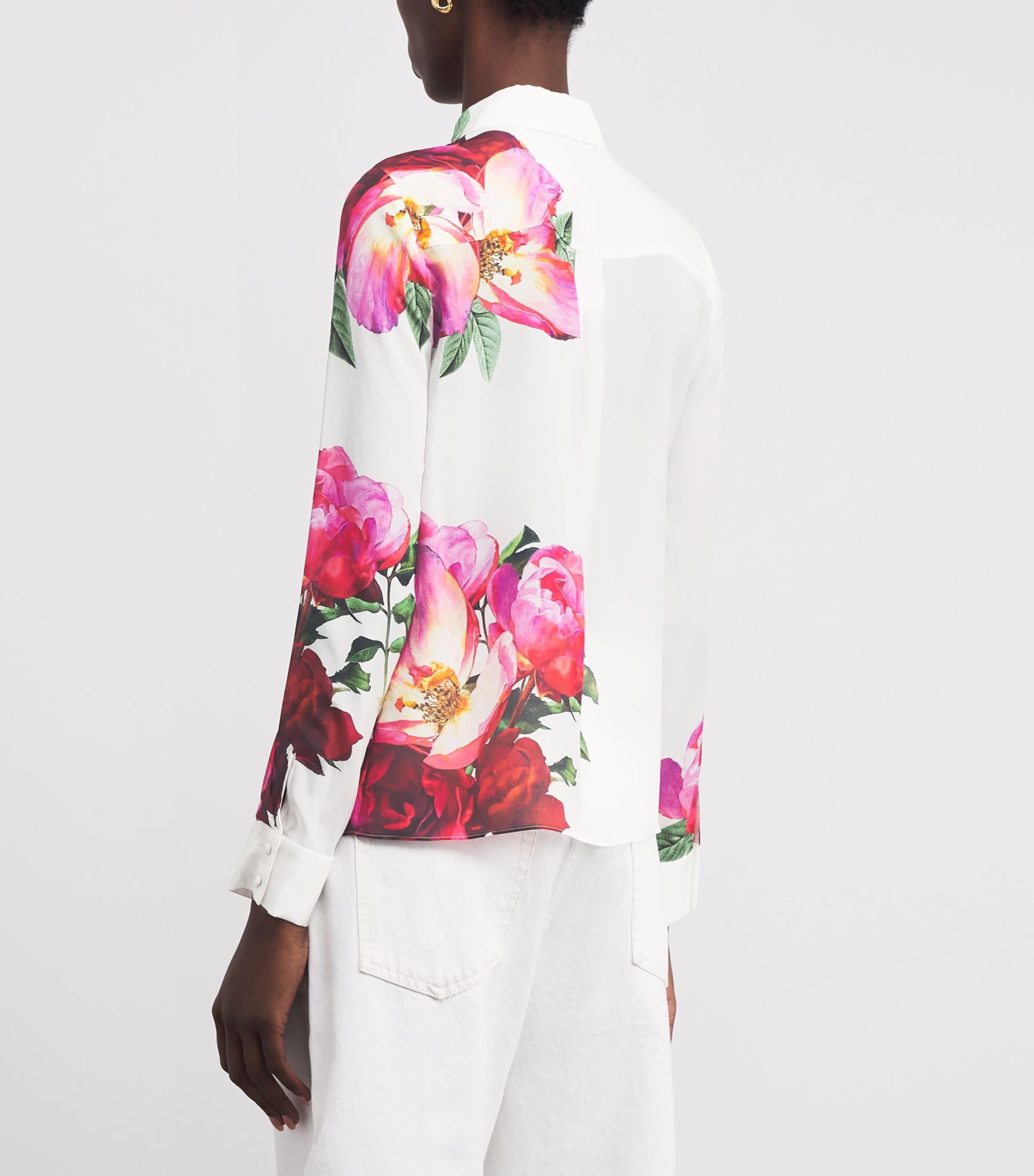 Silk Floral Willa Blouse G180EMPRSBLM O/WHITE Image 4