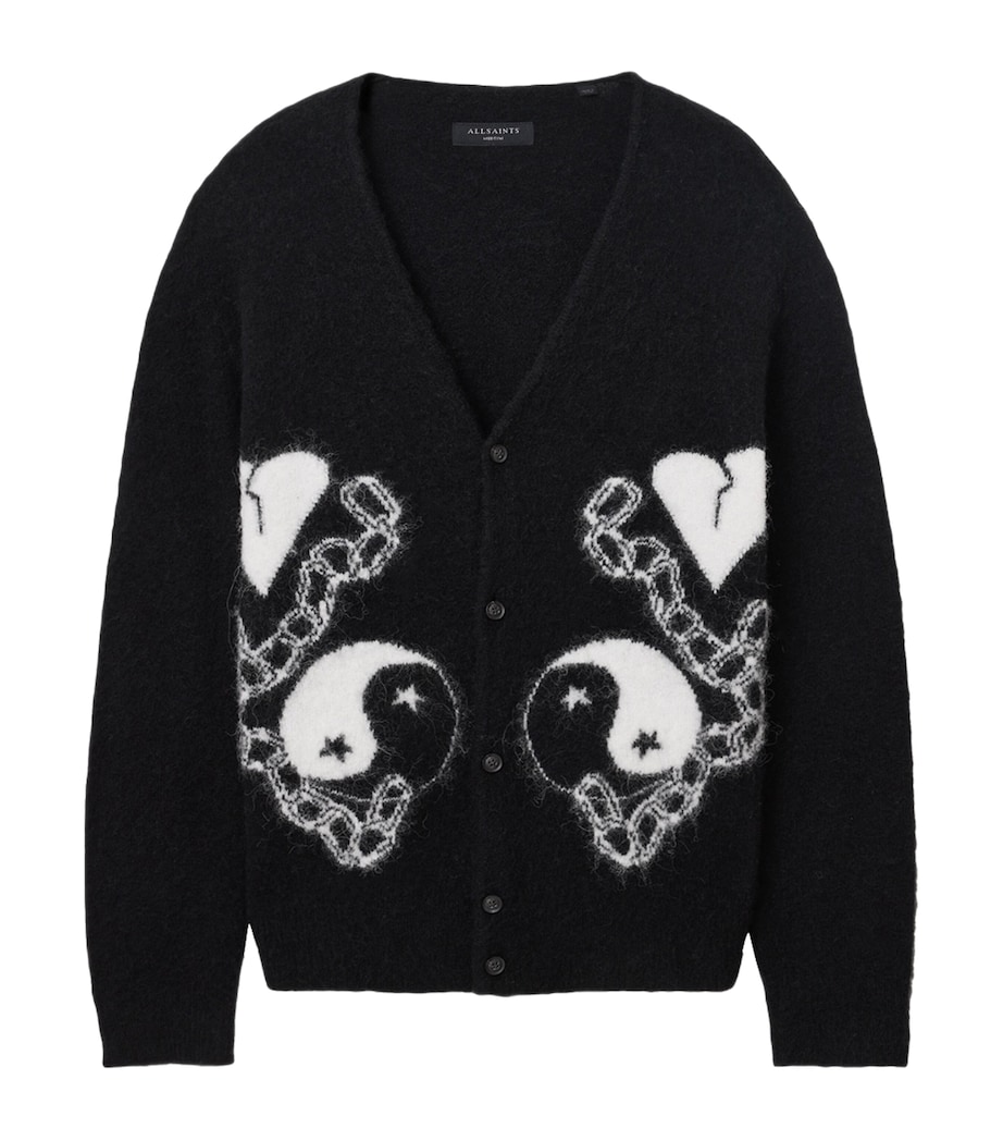 Wool-Blend Reflections Cardigan BLACK/CHALK WHITE Image 1
