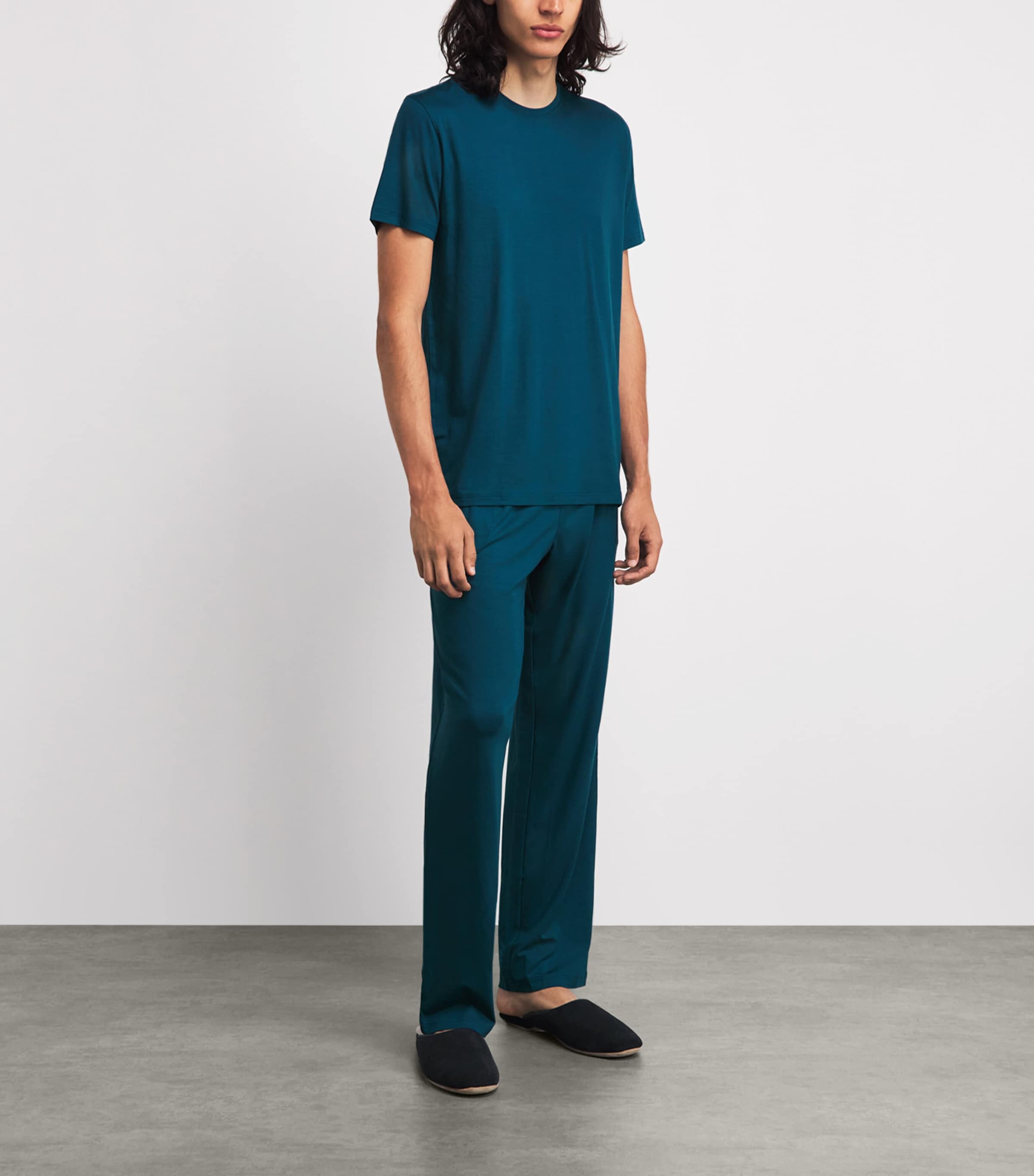 Derek Rose Mens Basel Lounge T-Shirt Tea Image 2