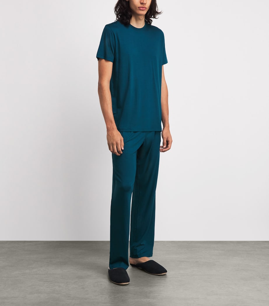 Derek Rose Mens Basel Lounge T-Shirt Tea Image 2