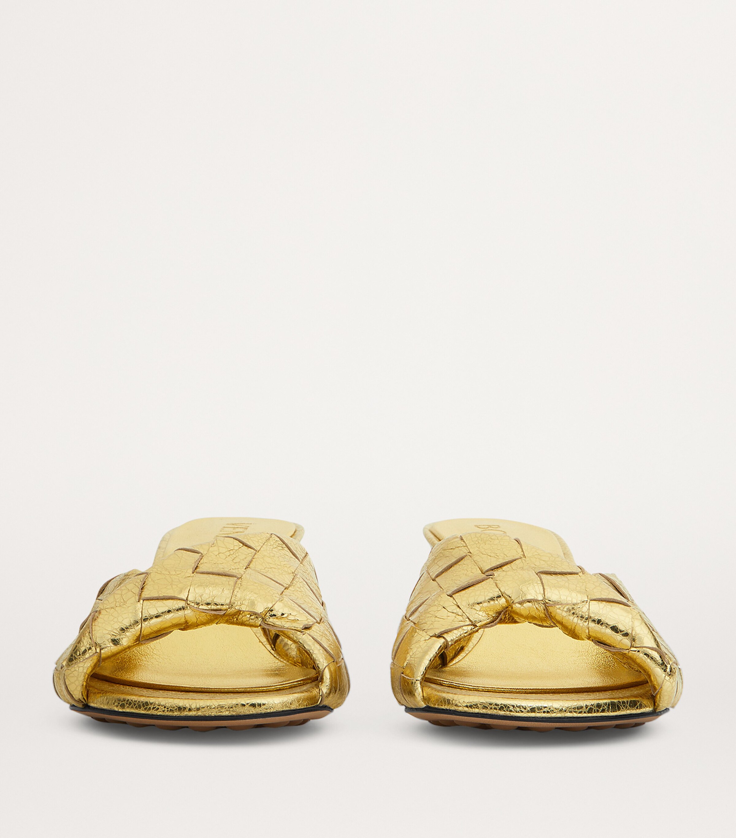 Bottega Veneta Metallic Leather Intrecciato Blink Mules 50
