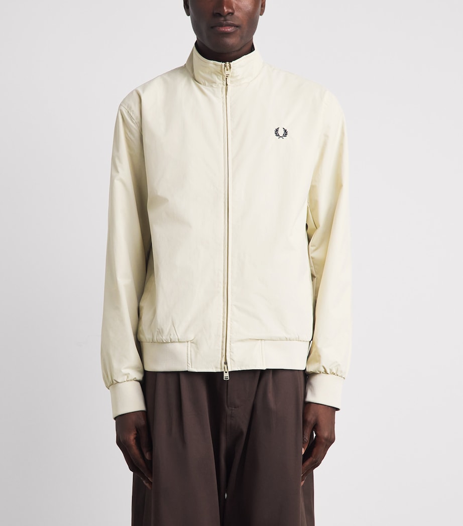 Fred Perry Mens High-Neck Brentham Jacket Oatmeal Image 4