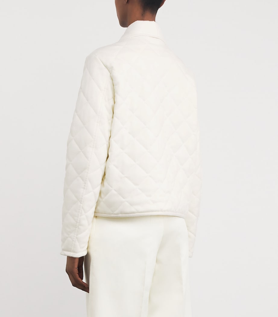 Cashmere Quilted Down Jacket WHITE Image 4