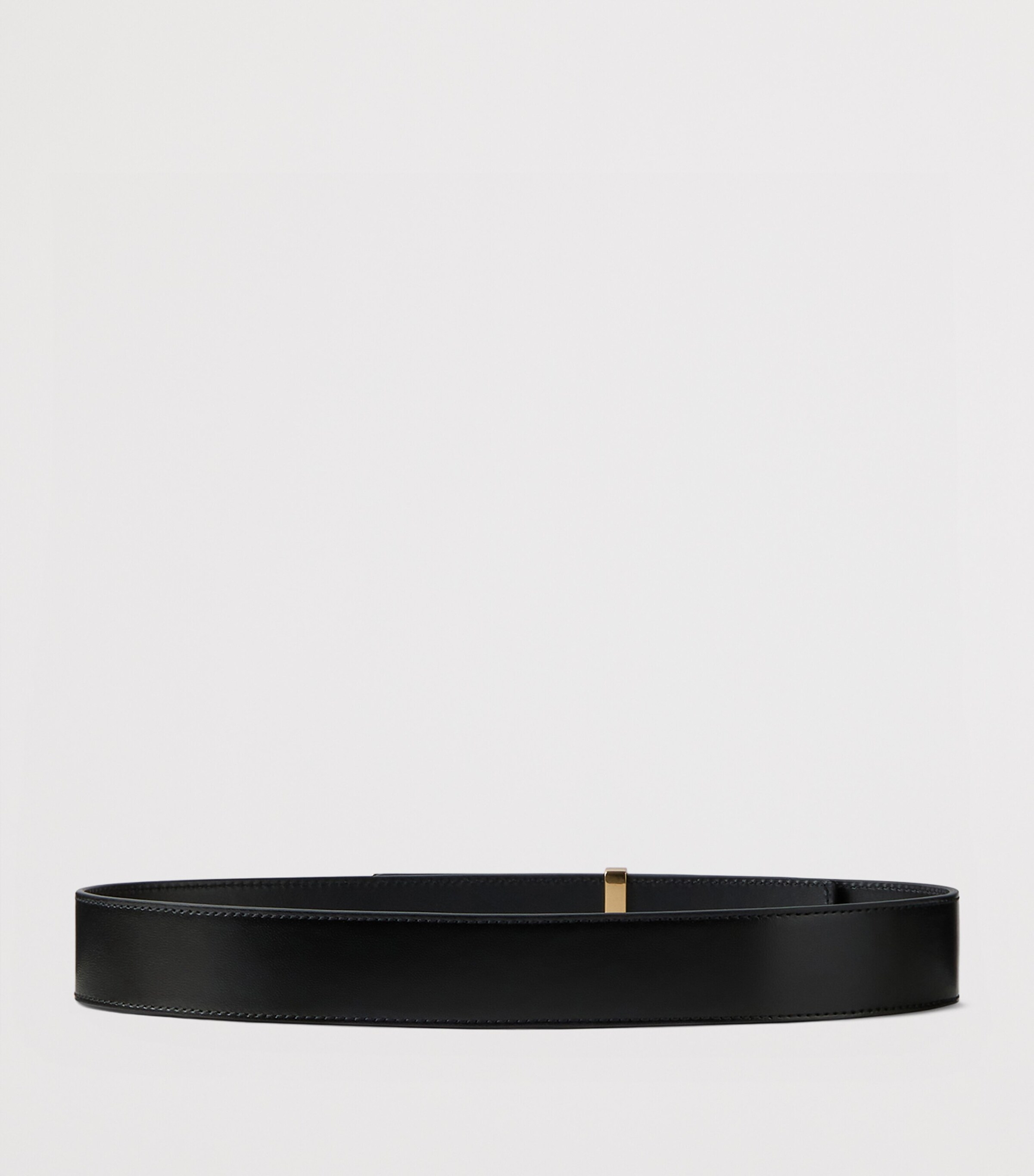 Calfskin Logo-Plaque Belt BLACK Image 3