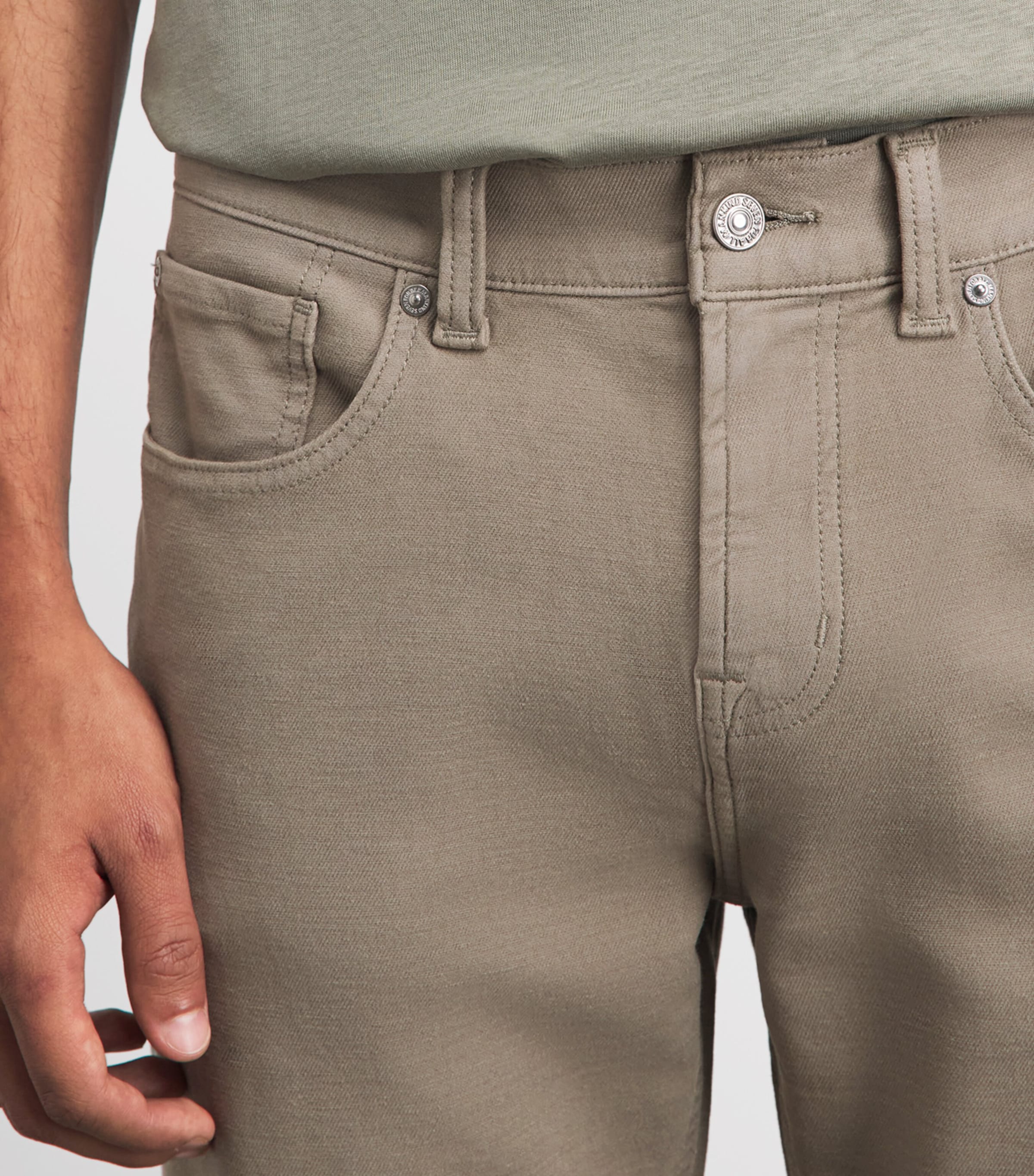 7 For All Mankind Mens Slimmy Luxe Motion Slim Jeans Beige Image 3