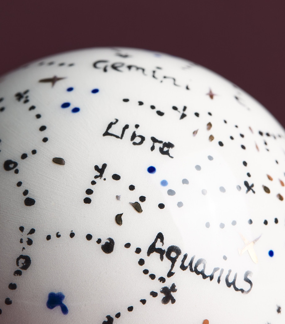 Jayne Redmond Ceramic Star Sign Bauble Black And Gold Image 2