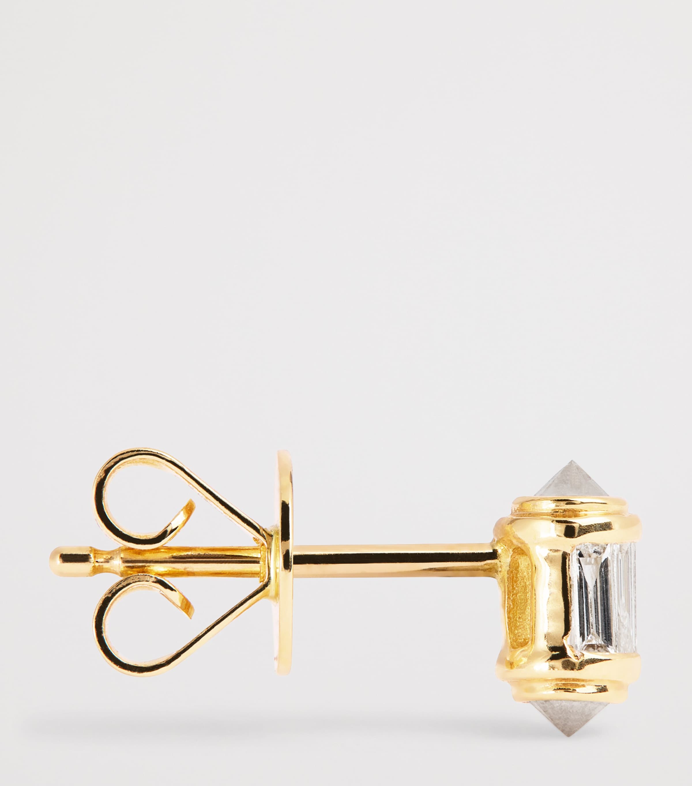 Yellow Gold and Diamond Ripple Stud Earrings YELLOW GOLD Image 4