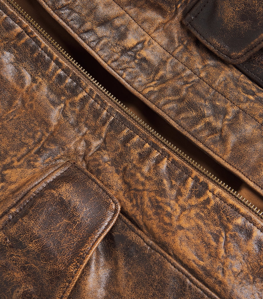 Sheep Leather Flight Jacket BROWN Image 5