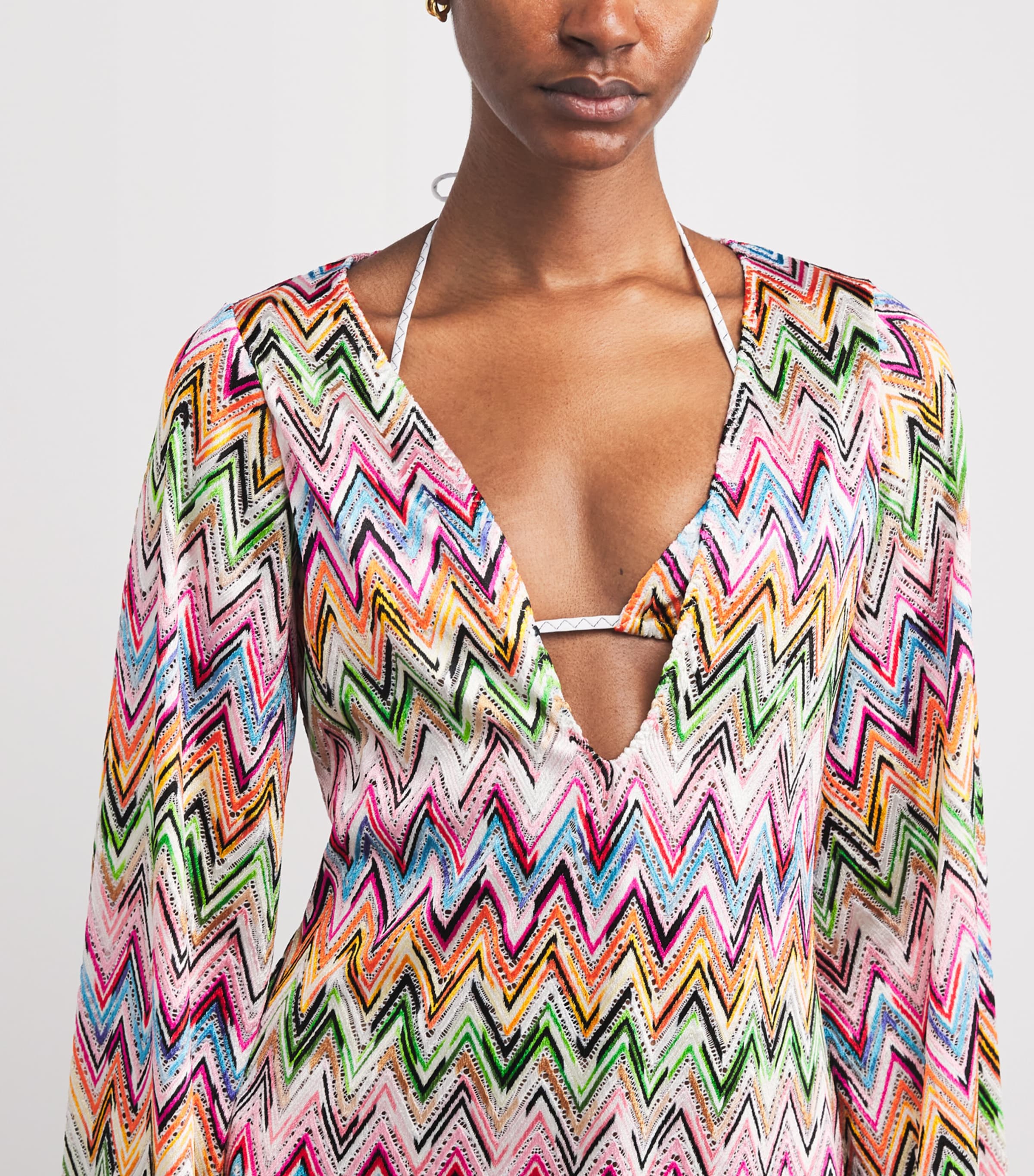 Zigzag V-Neck Mini Dress SM9Z9MULTICOLOUR Image 4