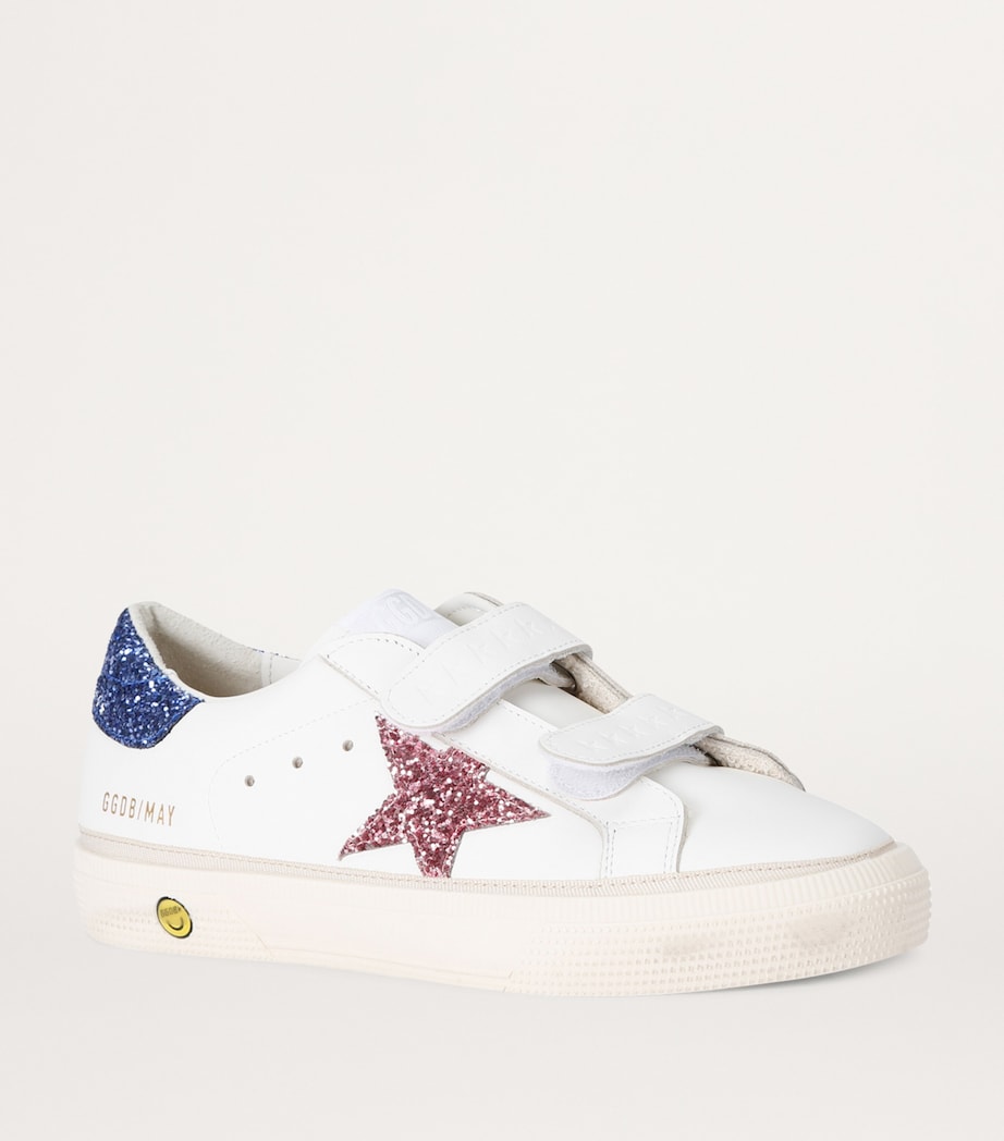 Leather May School Sneakers WHITE/NAVY Image 3