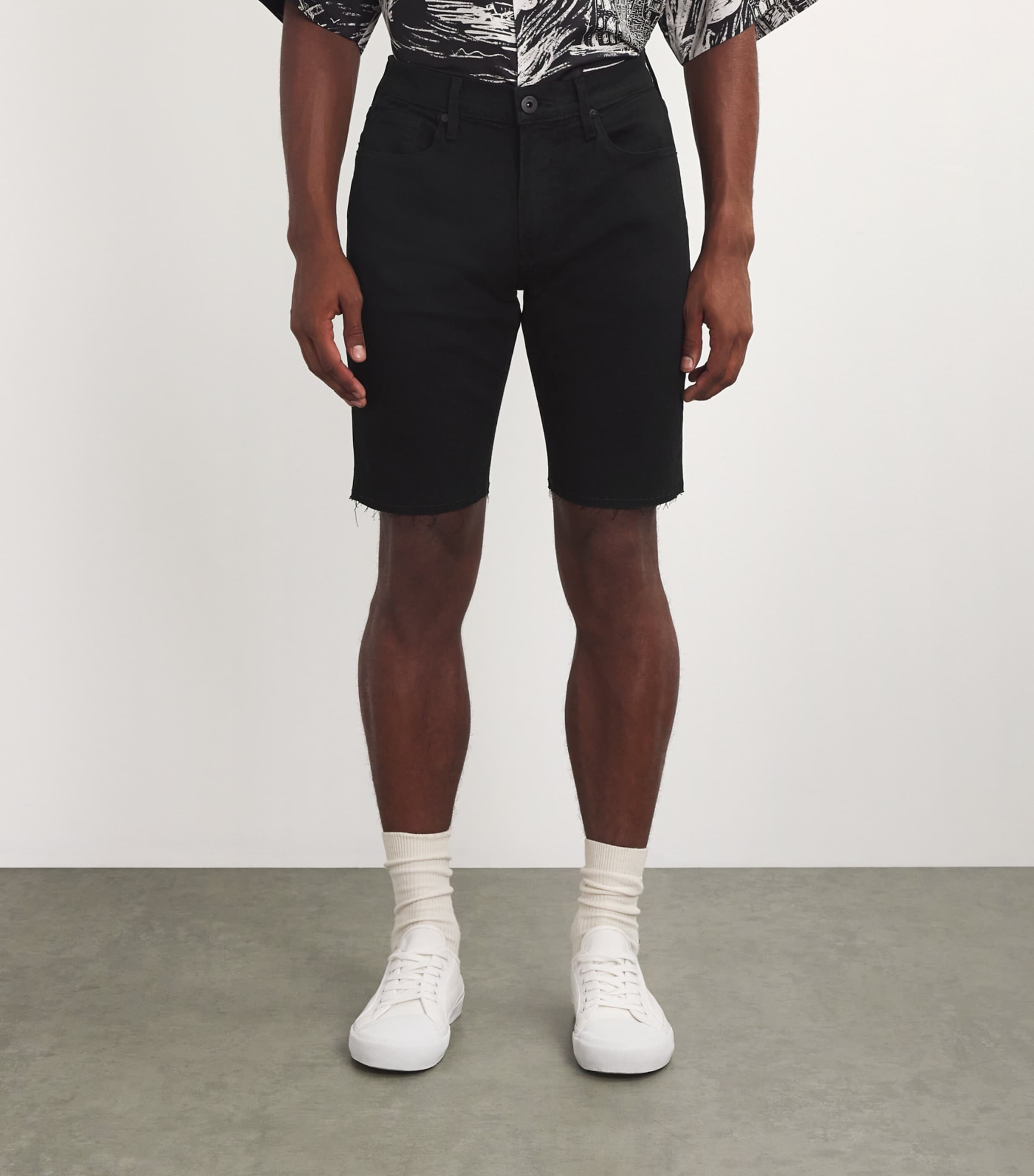 PAIGE Mens Federal Shorts Black Shadow Image 3