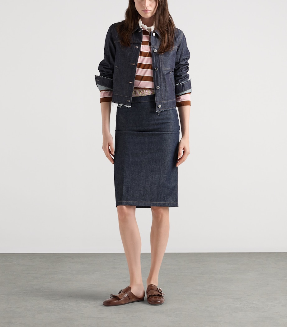 Prada Womens Cotton Stripe Lisle Polo Shirt Image 2