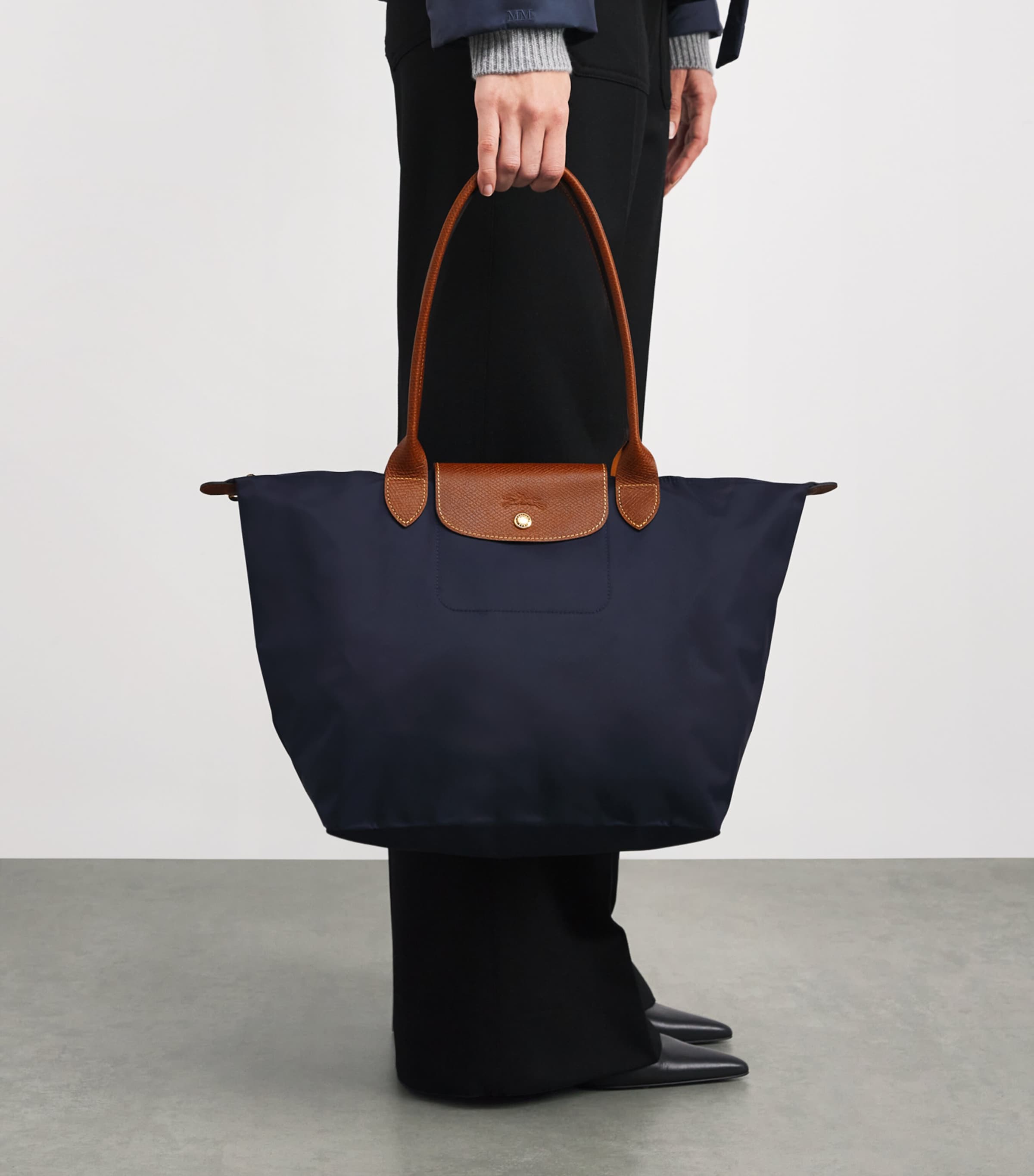 Large Le Pliage Original Tote Bag P68 NAVY Image 2