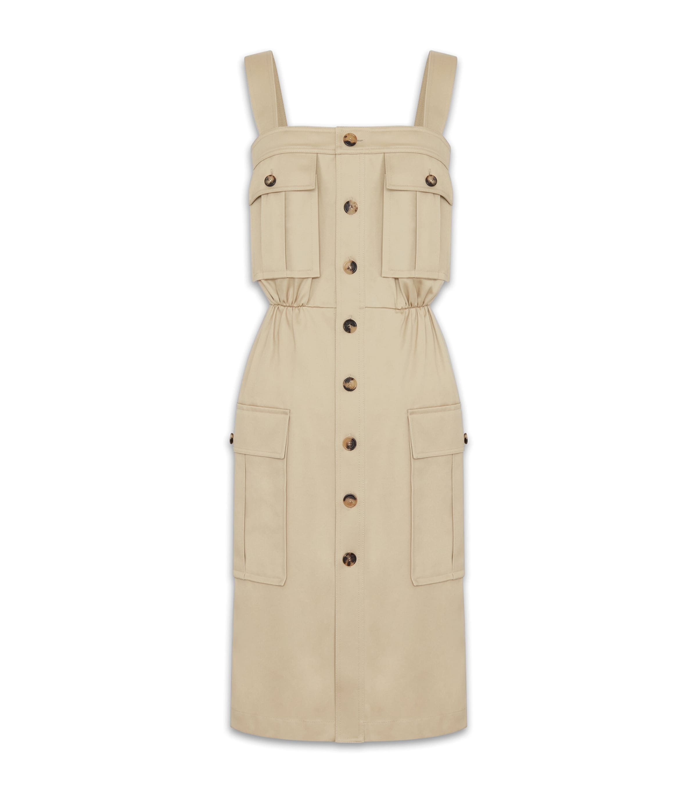 Saint Laurent Women's Casual Style Sleeveless Cotton Medium Dress In Nude