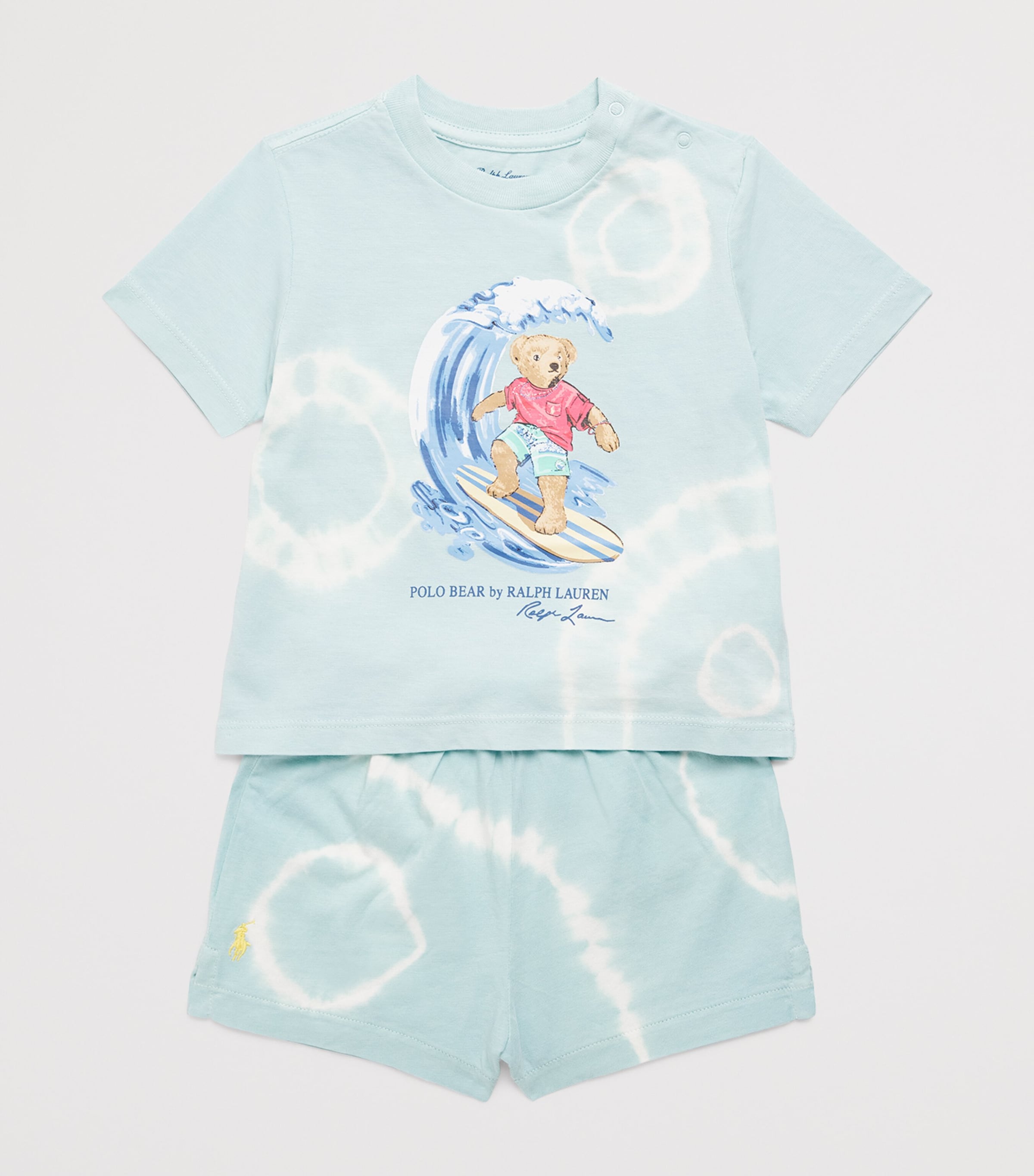 Ralph Lauren Kids Cotton Polo Bear T-Shirt and Shorts Set (3-24 Months) Parakeet Image 3