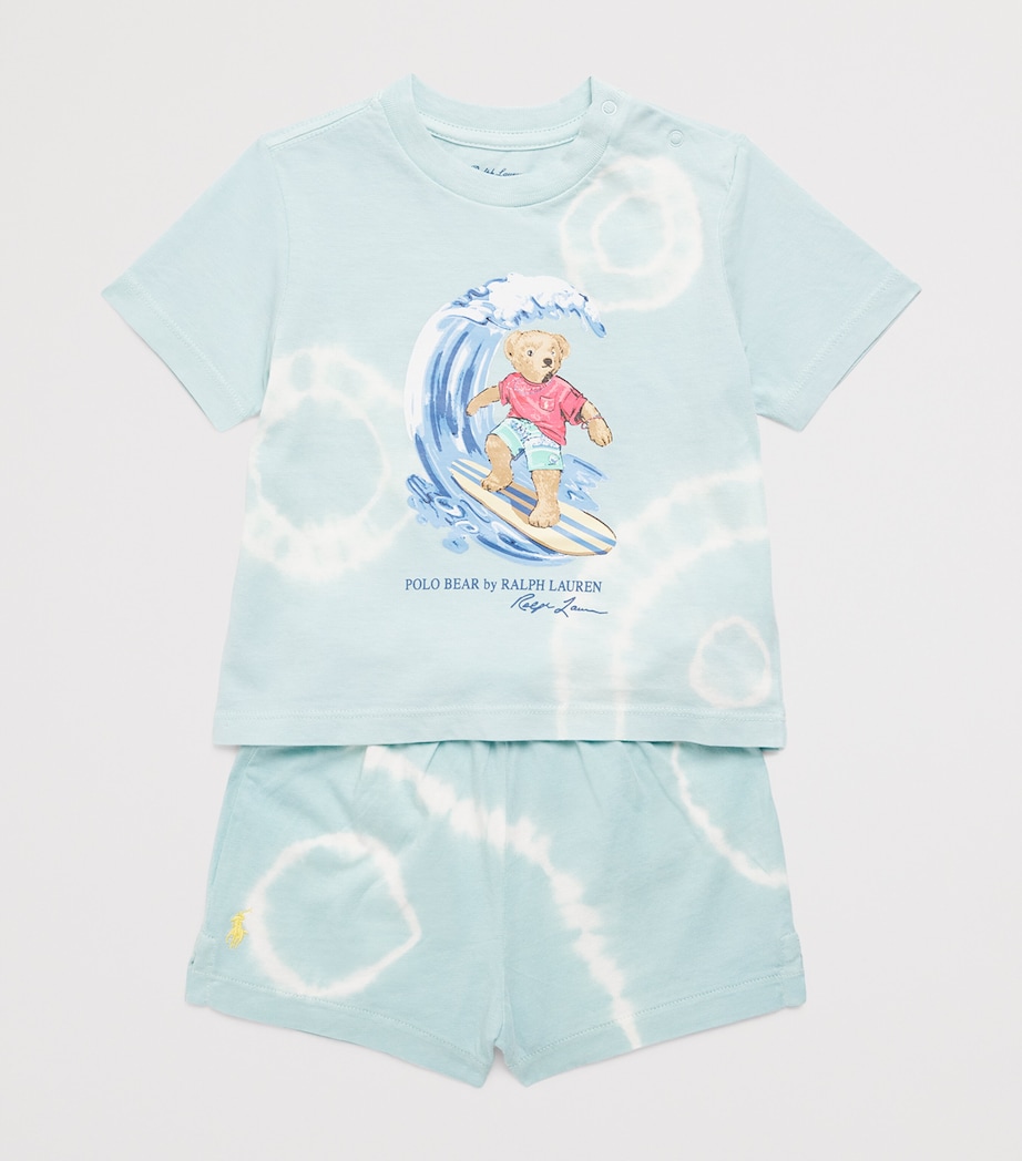 Ralph Lauren Kids Cotton Polo Bear T-Shirt and Shorts Set (3-24 Months) Parakeet Image 3