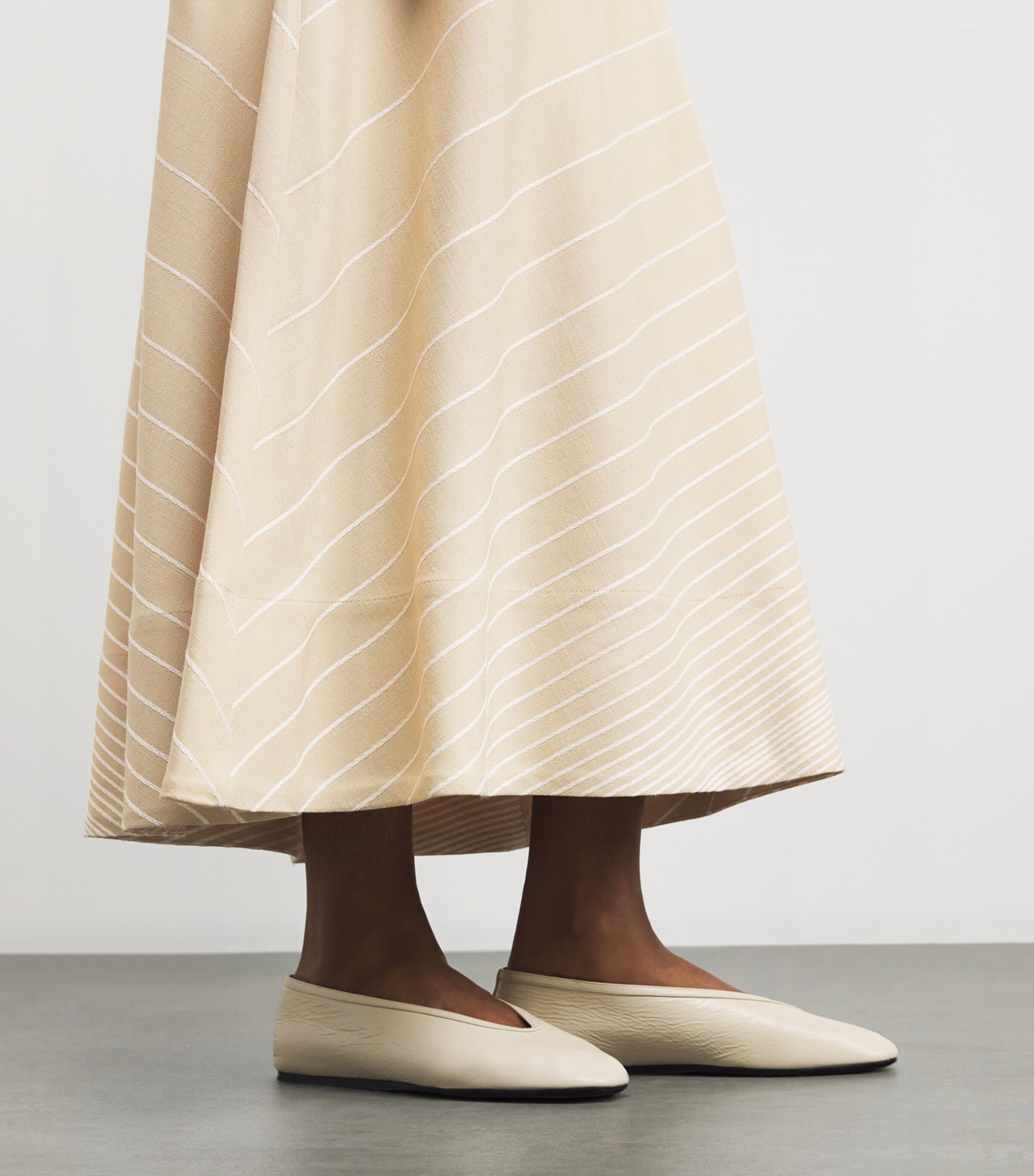 Joseph Womens Embroidered Stripe Maryse Maxi Dress Affogato/ivory Image 6